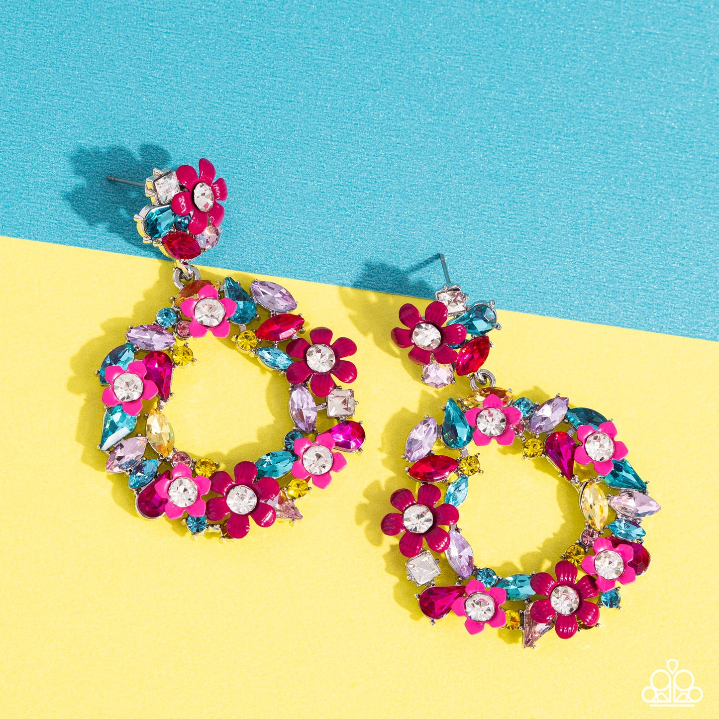 Wreathed in Wildflowers - Multi Paparazzi Earrings