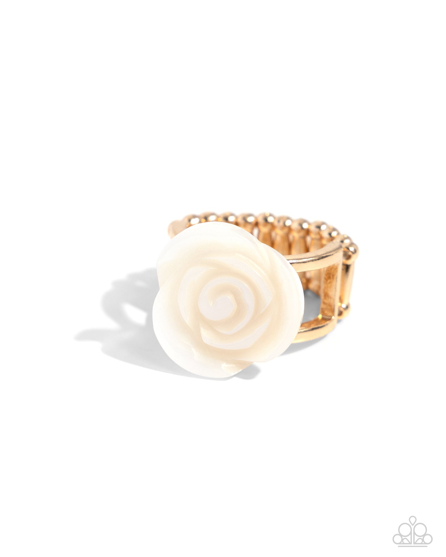 Rosy Range - Gold Choker Necklace and Top-SHELL Shine - Gold Ring