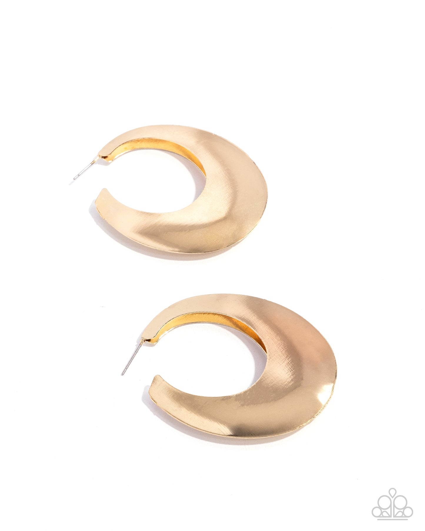 Going OVAL-board - Gold - Paparazzi Hoop Earrings