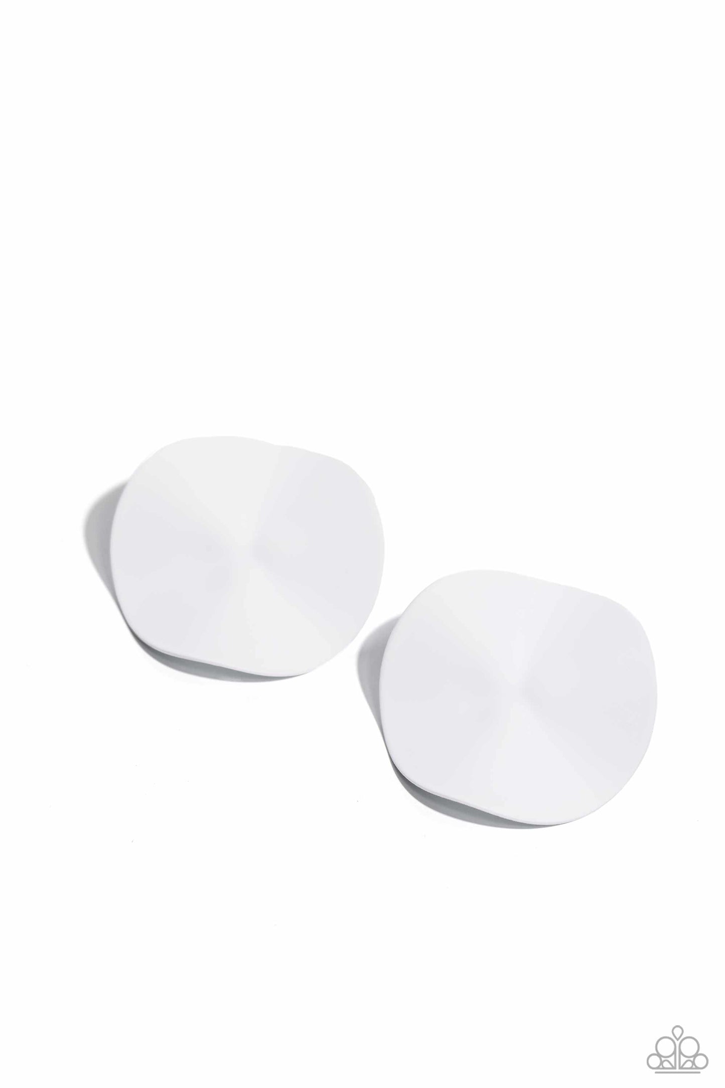 Moody Masterpiece - White - Paparazzi Post Earrings