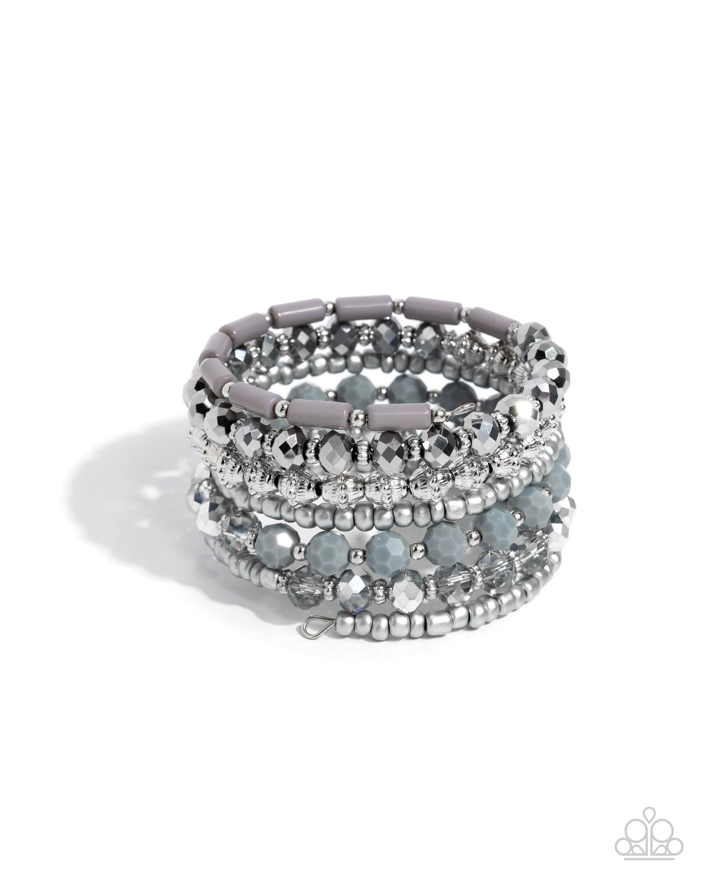 Stacked Surprise - Silver - Paparazzi Bracelet