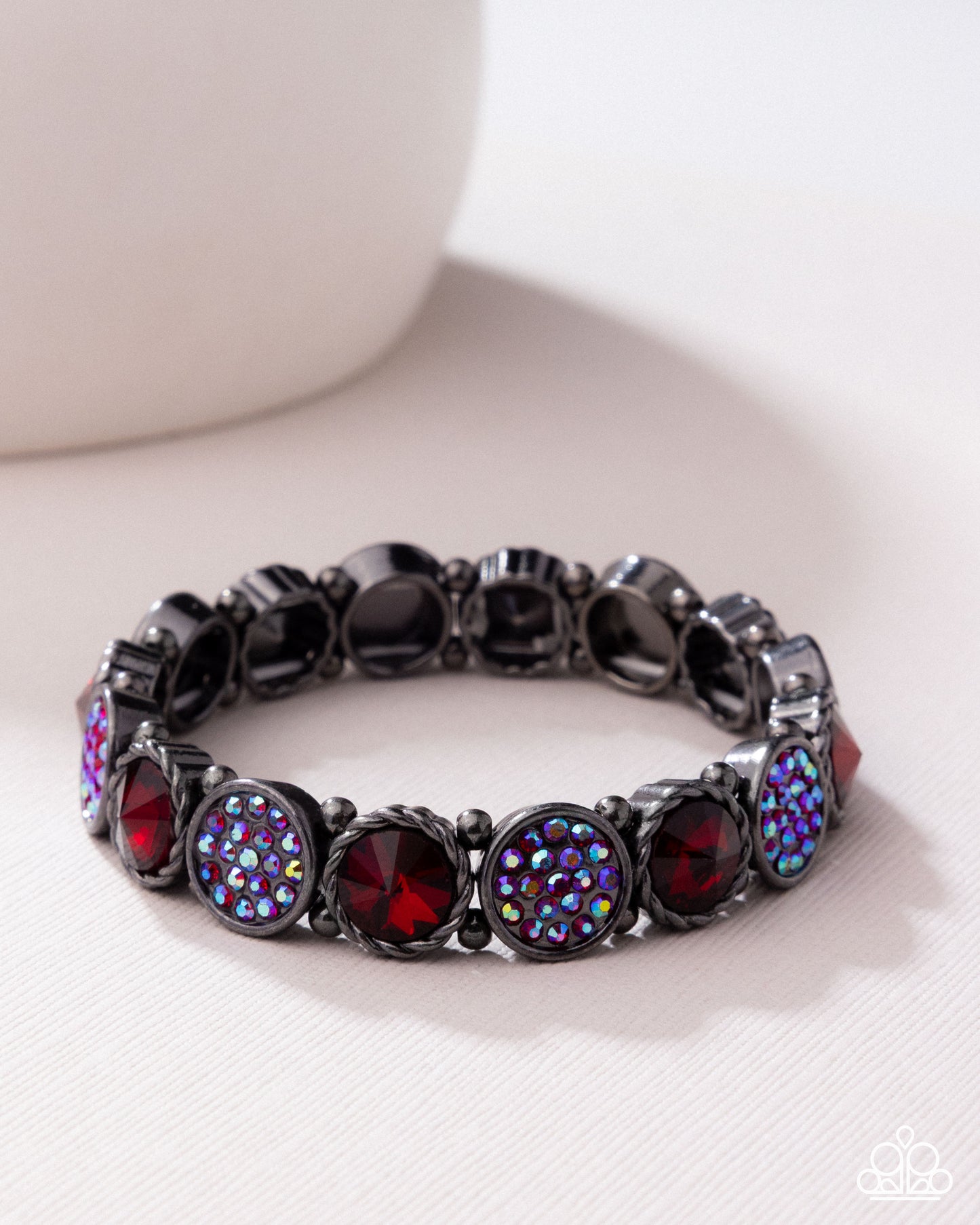 Timelessly Twinkling - Red - Paparazzi Necklace and Take A Moment To Reflect Red Bracelet