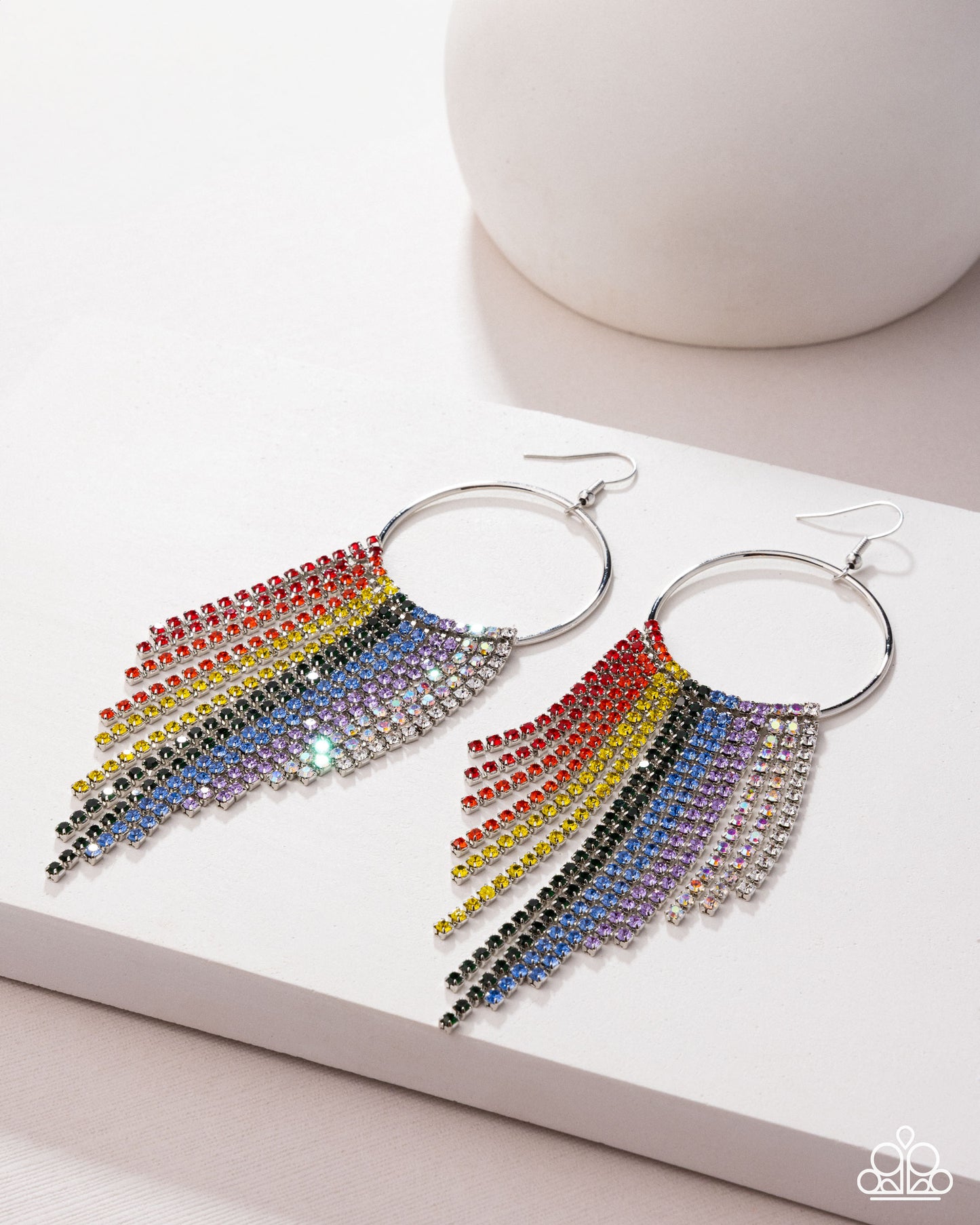 Streamlined Shimmer - Multi - Paparazzi Earrings