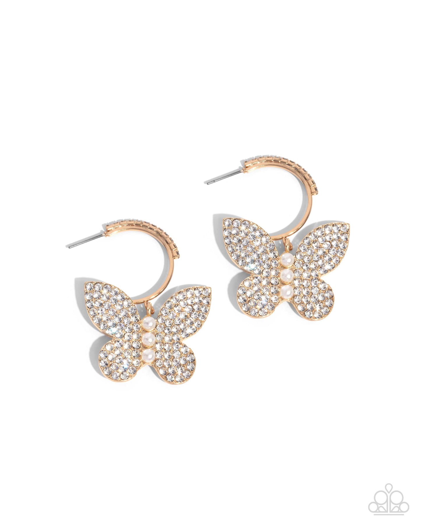 Butterfly Boundary - Gold - Paparazzi Earrings