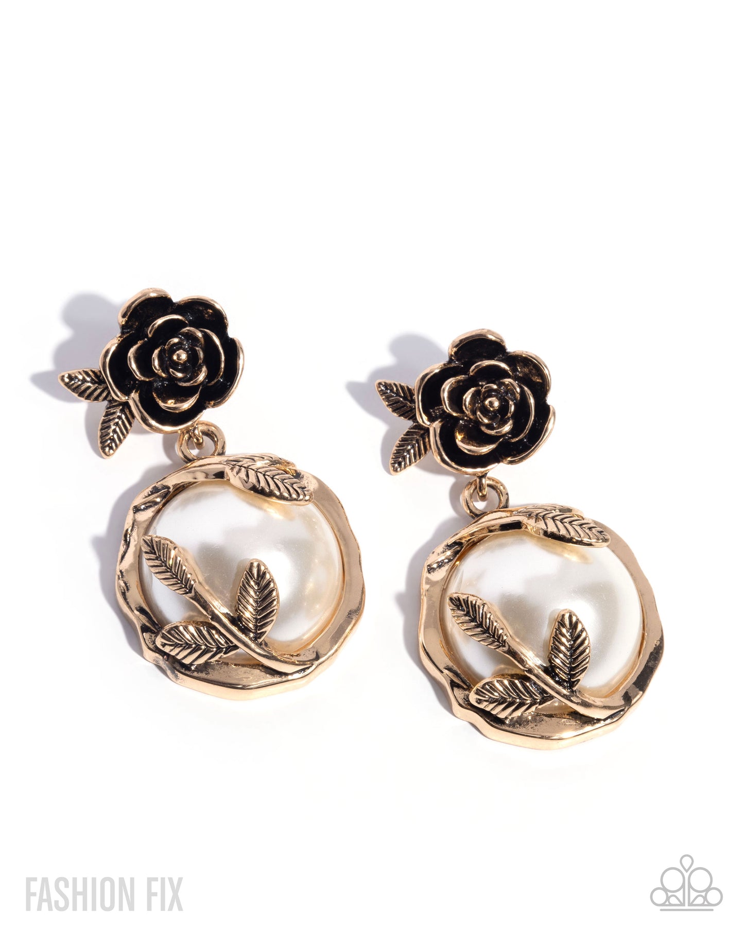 Tasteful Tea Party - Gold - Earrings and Tea Party Treasure - Gold - Paparazzi Ring