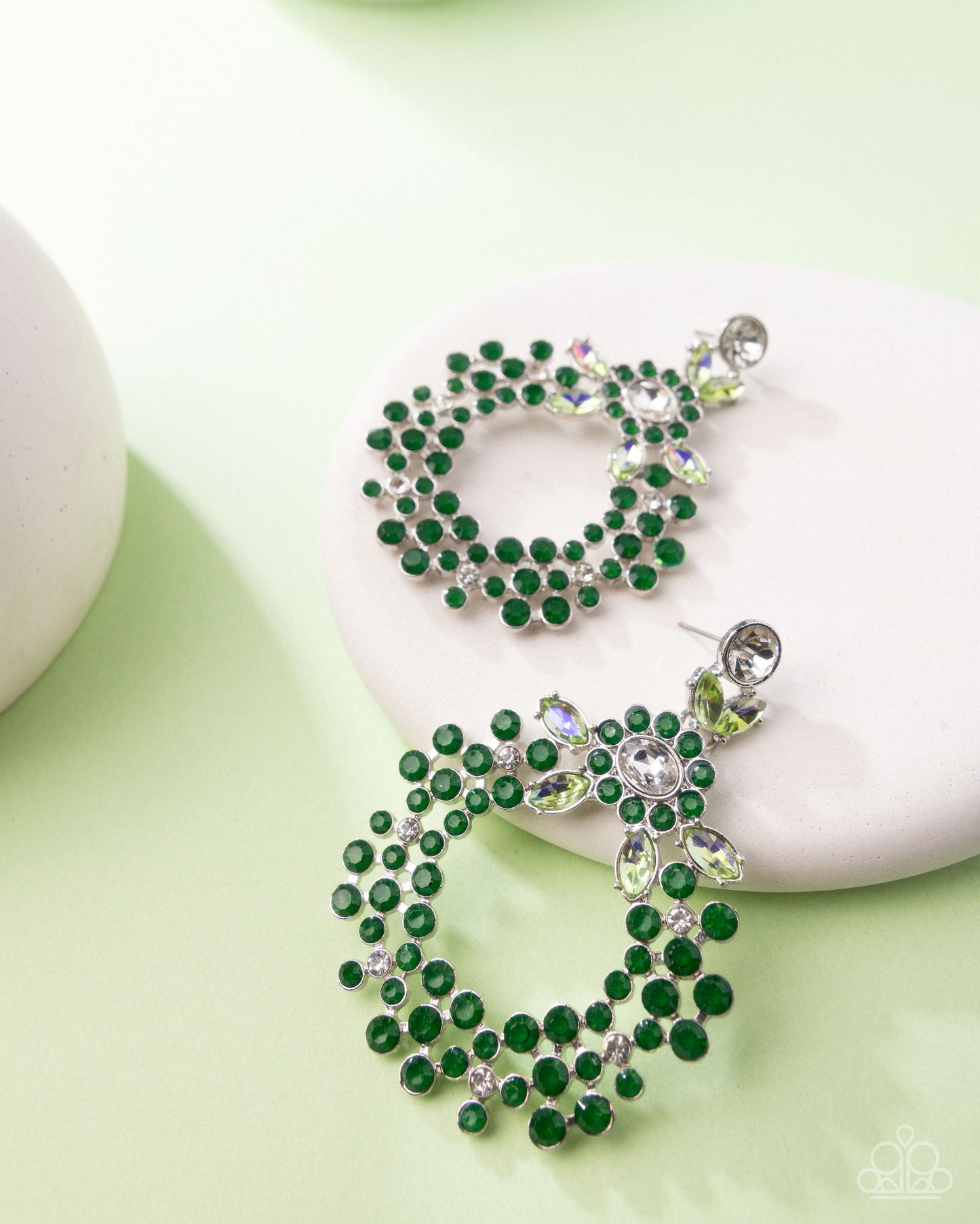 Opalescent Opulence - Green - Paparazzi Earrings
