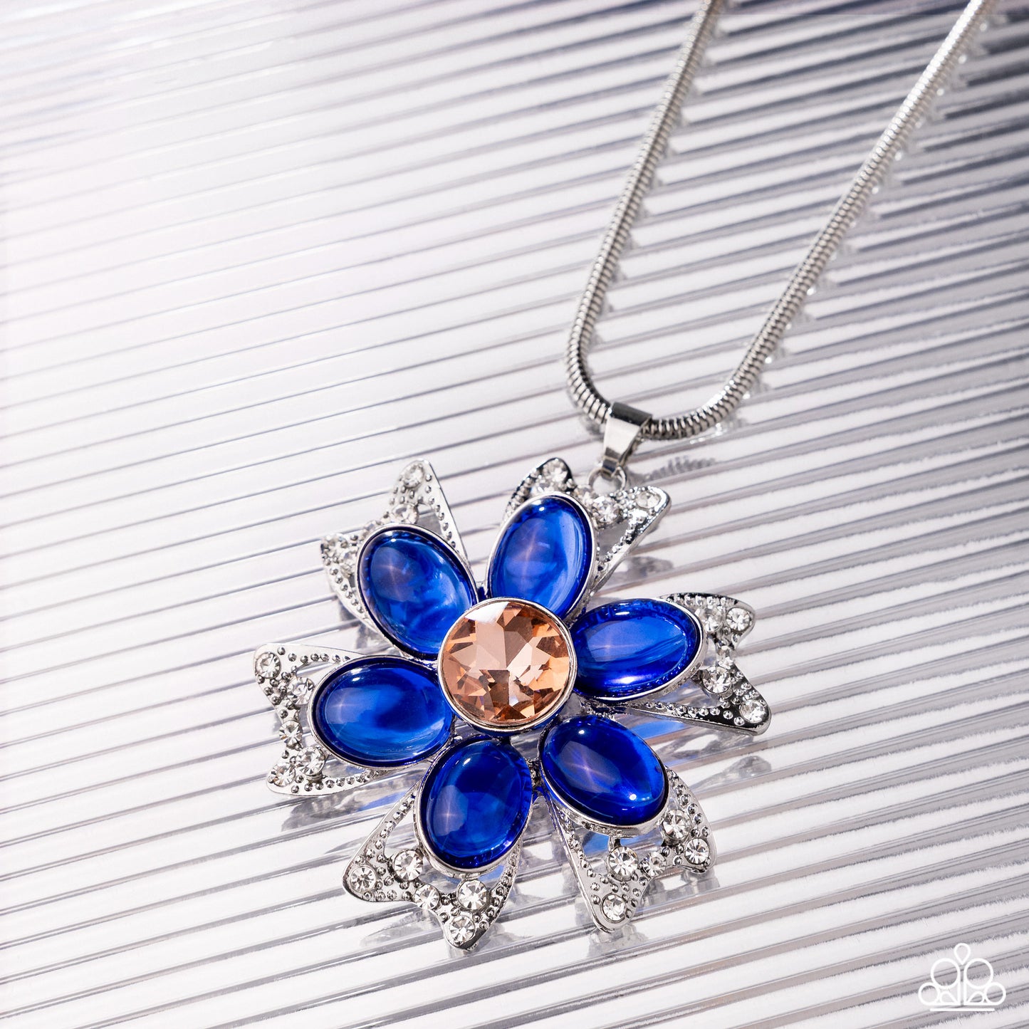 Floral Figurehead - Blue - Paparazzi Necklace