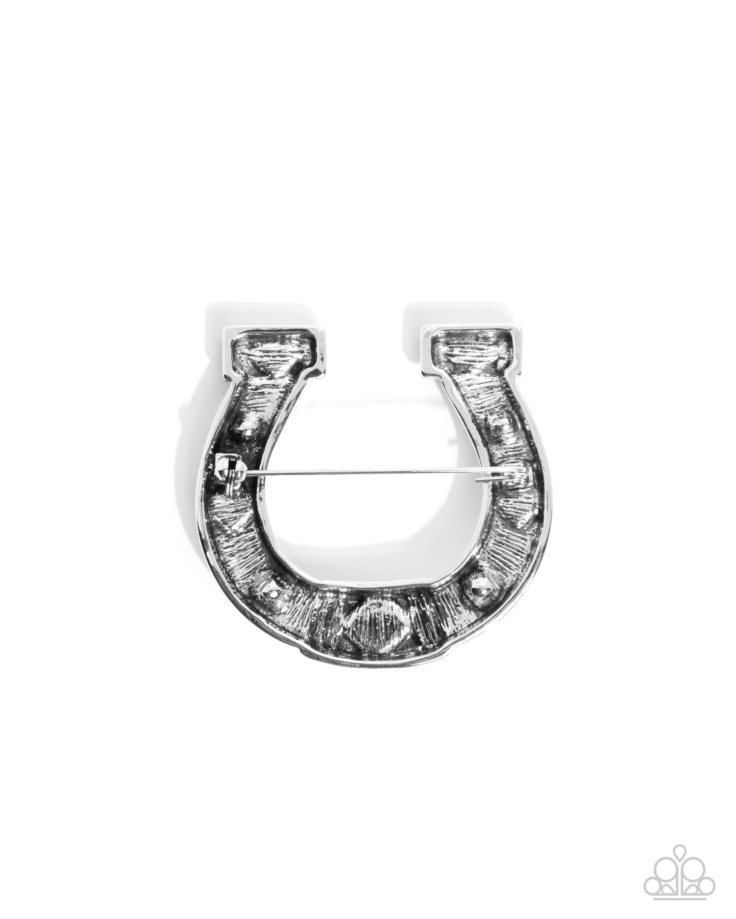 Horseshoe Horizon - Blue - Paparazzi Brooch