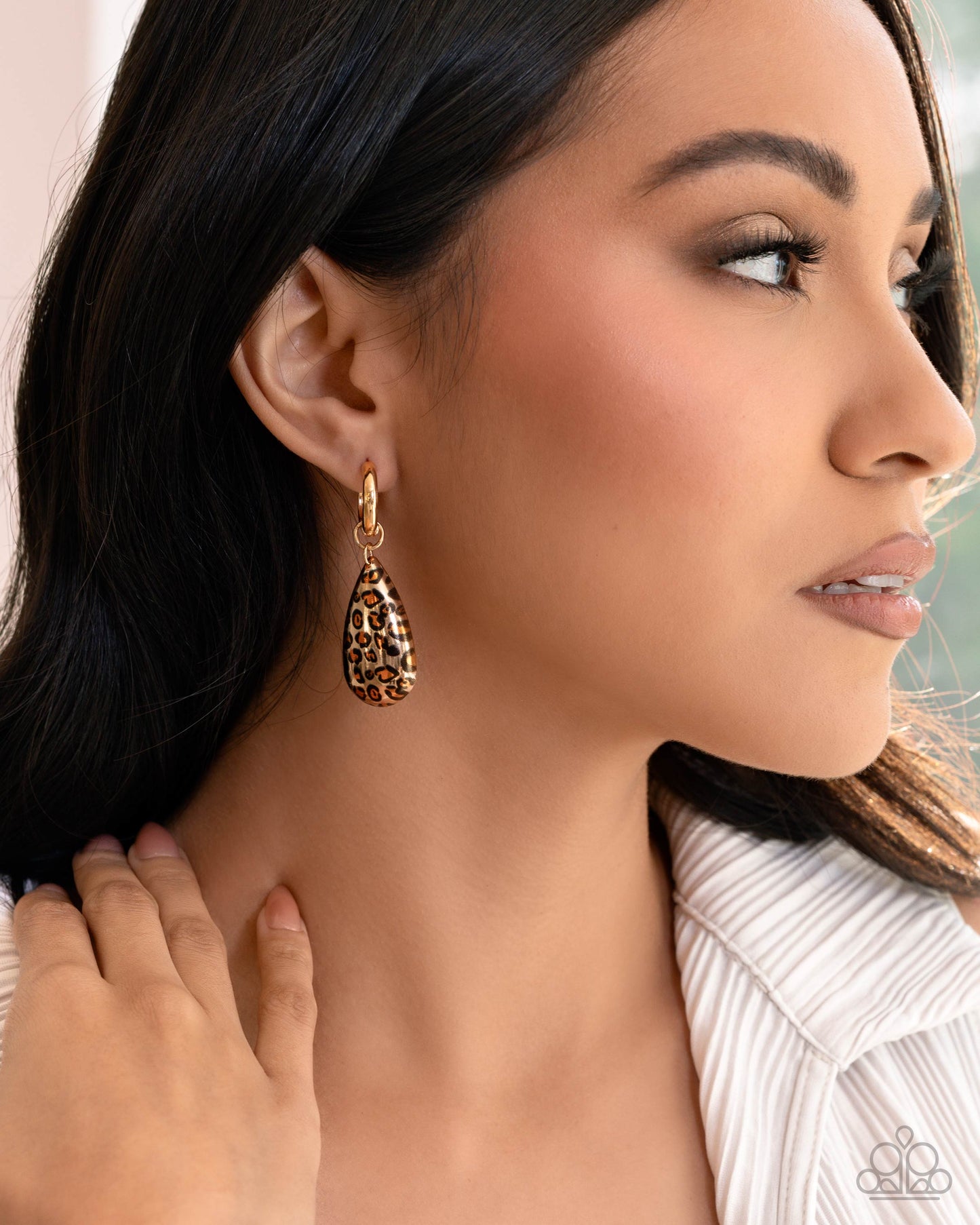 Caged Cheetah - Gold Paparazzi Earrings