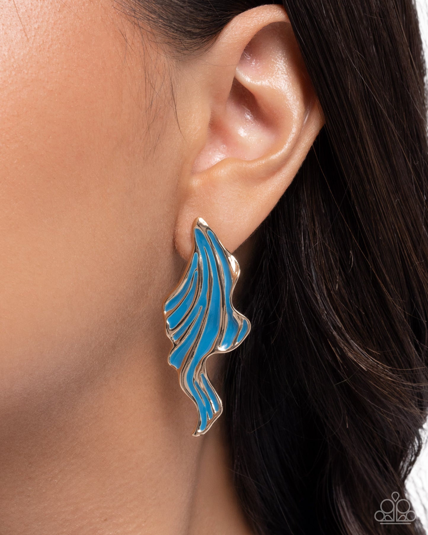 Fluid Fashion - Blue - Paparazzi Post Earrings