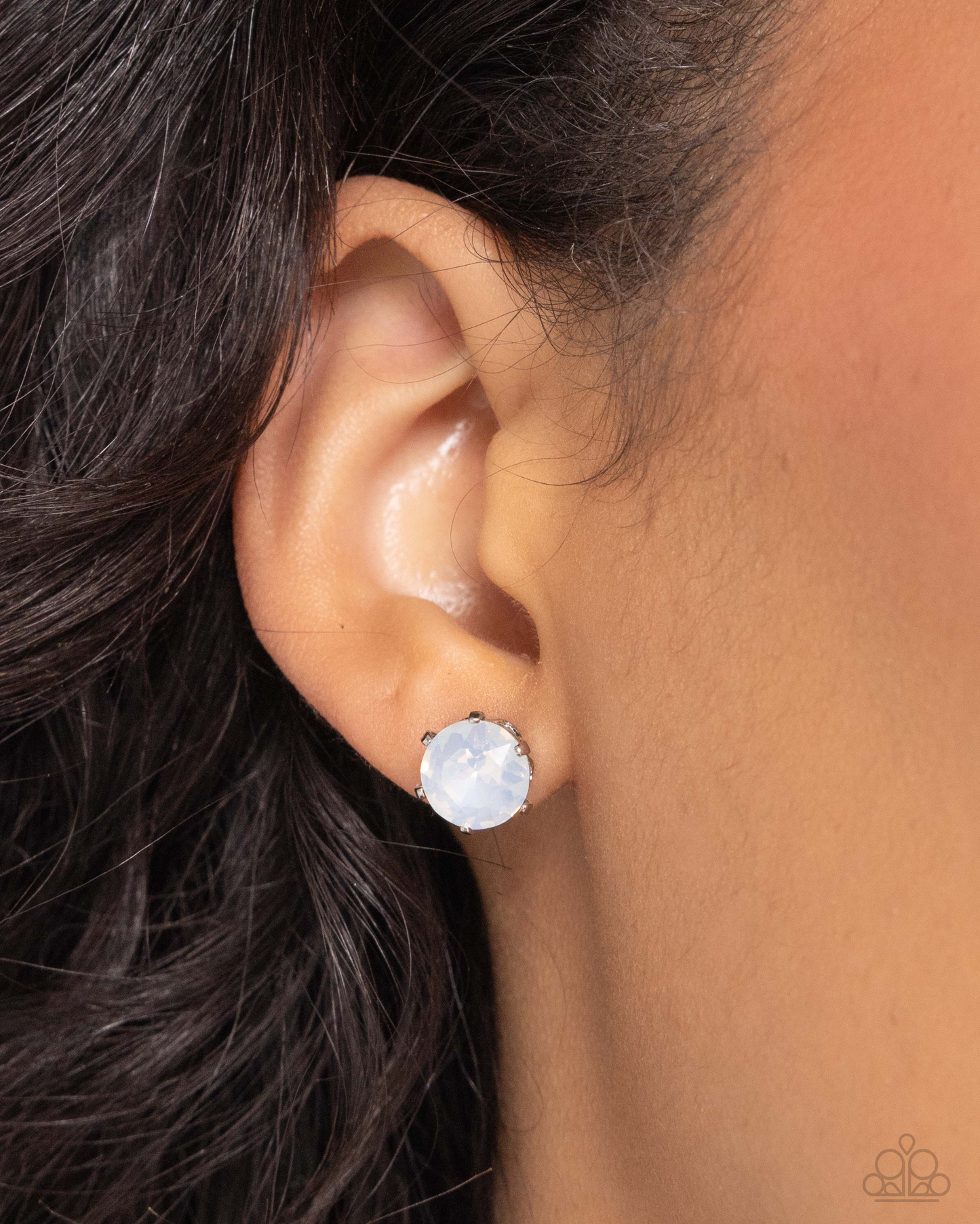 Birthstone Beauty - White Necklace and Breathtaking Birthstone White Post Earring (October)