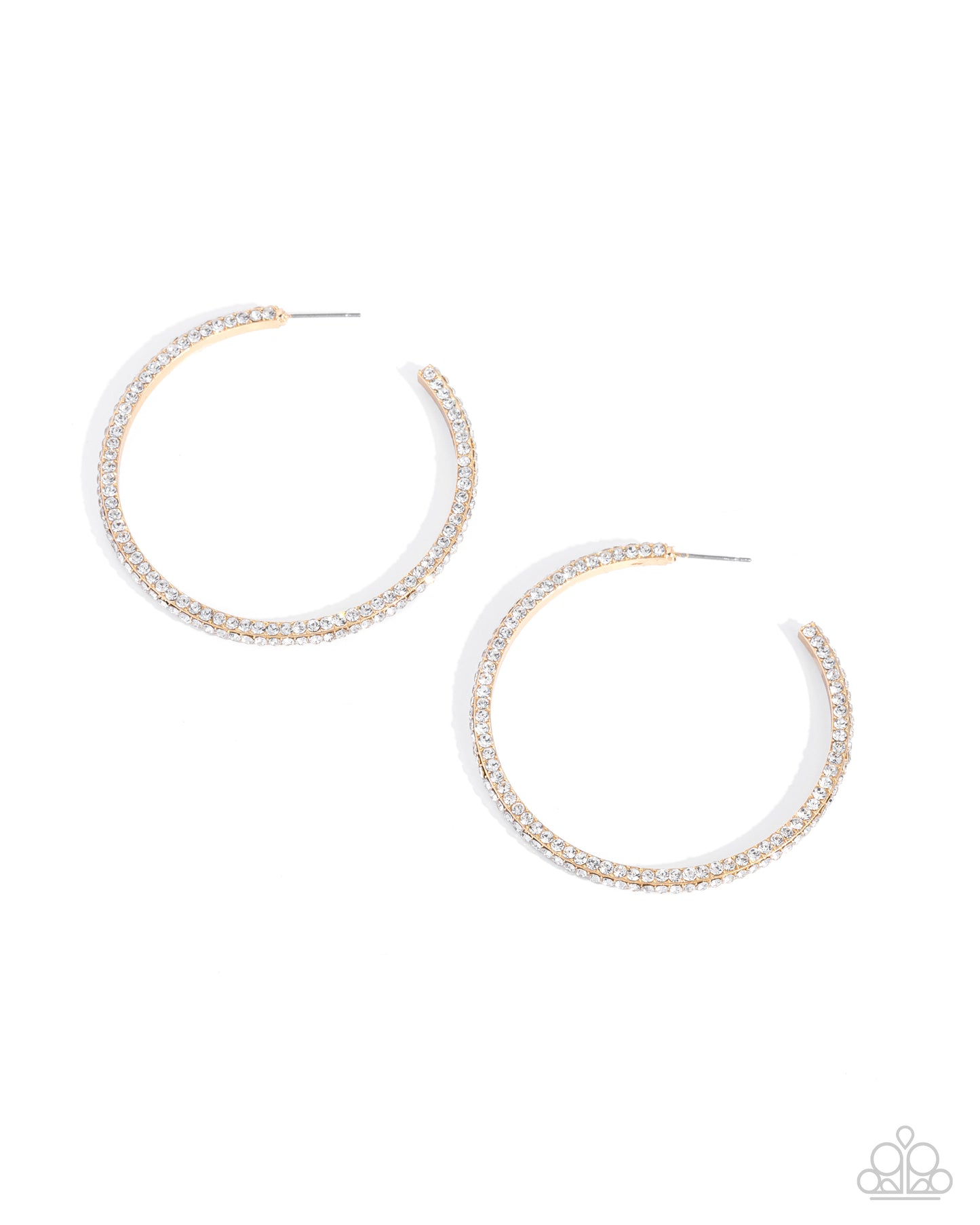 Solemn Shimmer - Gold - Paparazzi Hoop Earrings