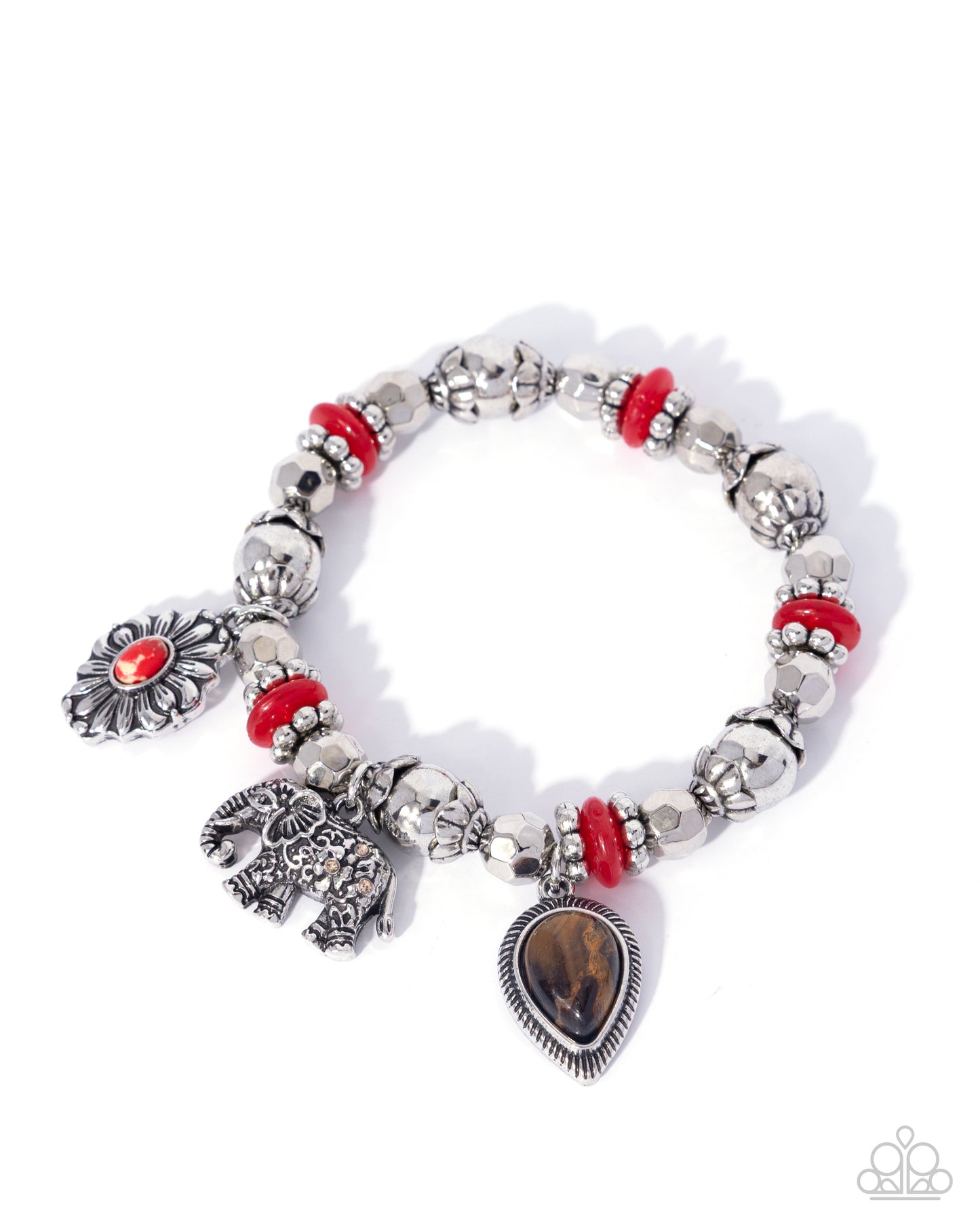 Eager Elephant - Red - Paparazzi Bracelet