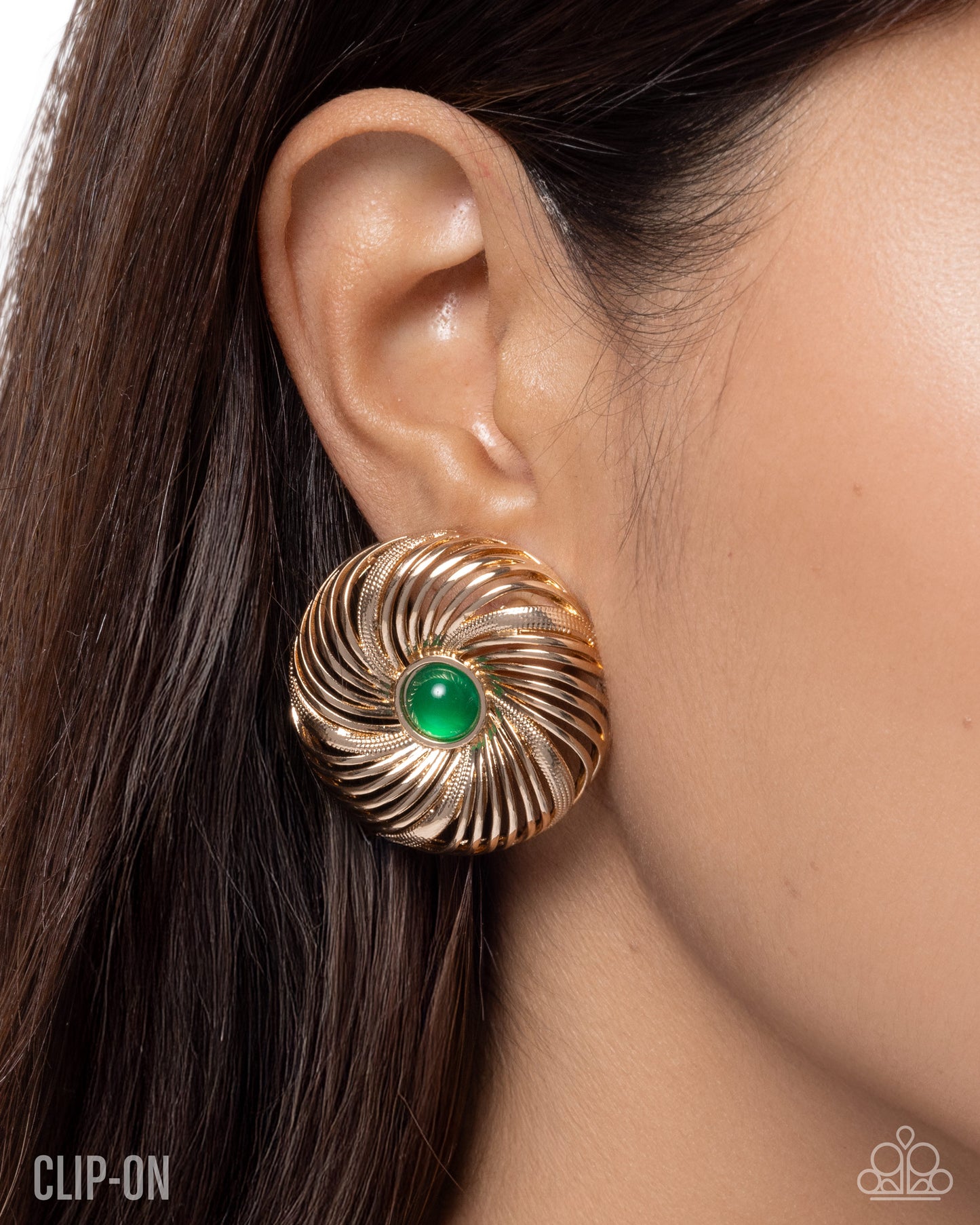 Stubborn Spirals - Green - Paparazzi Clip On Earrings