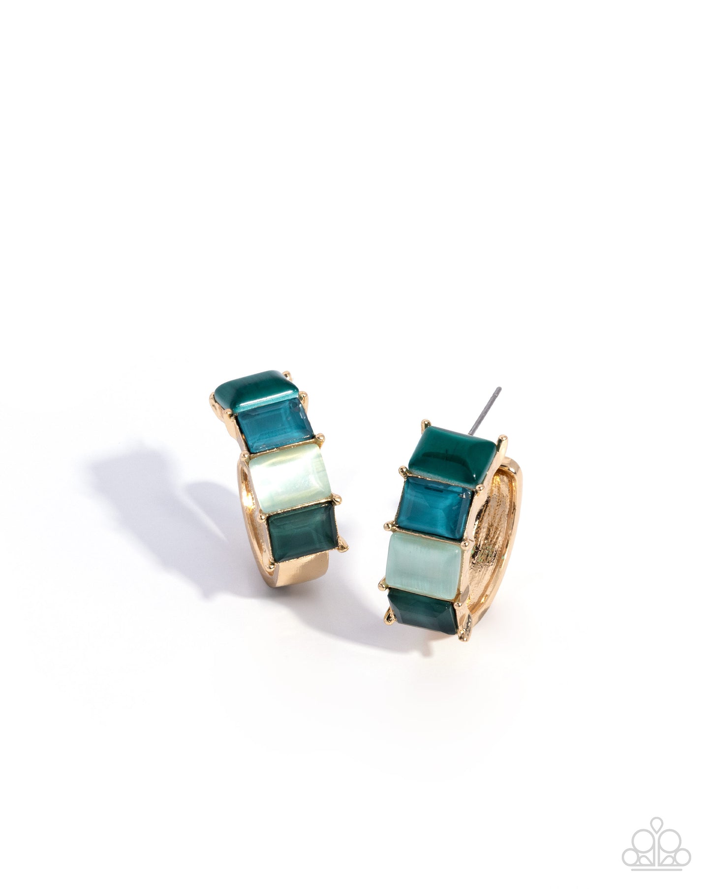 Swoon-Worthy Statement - Green - Paparazzi Hoop Earrings