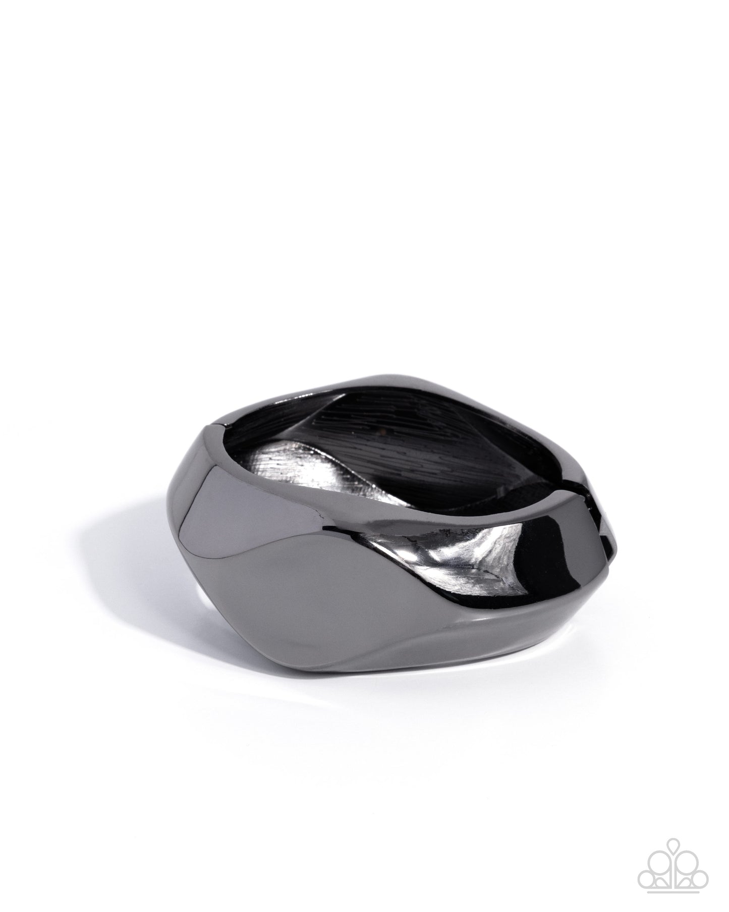 Robust Reveal - Black - Paparazzi Hinged Bracelet