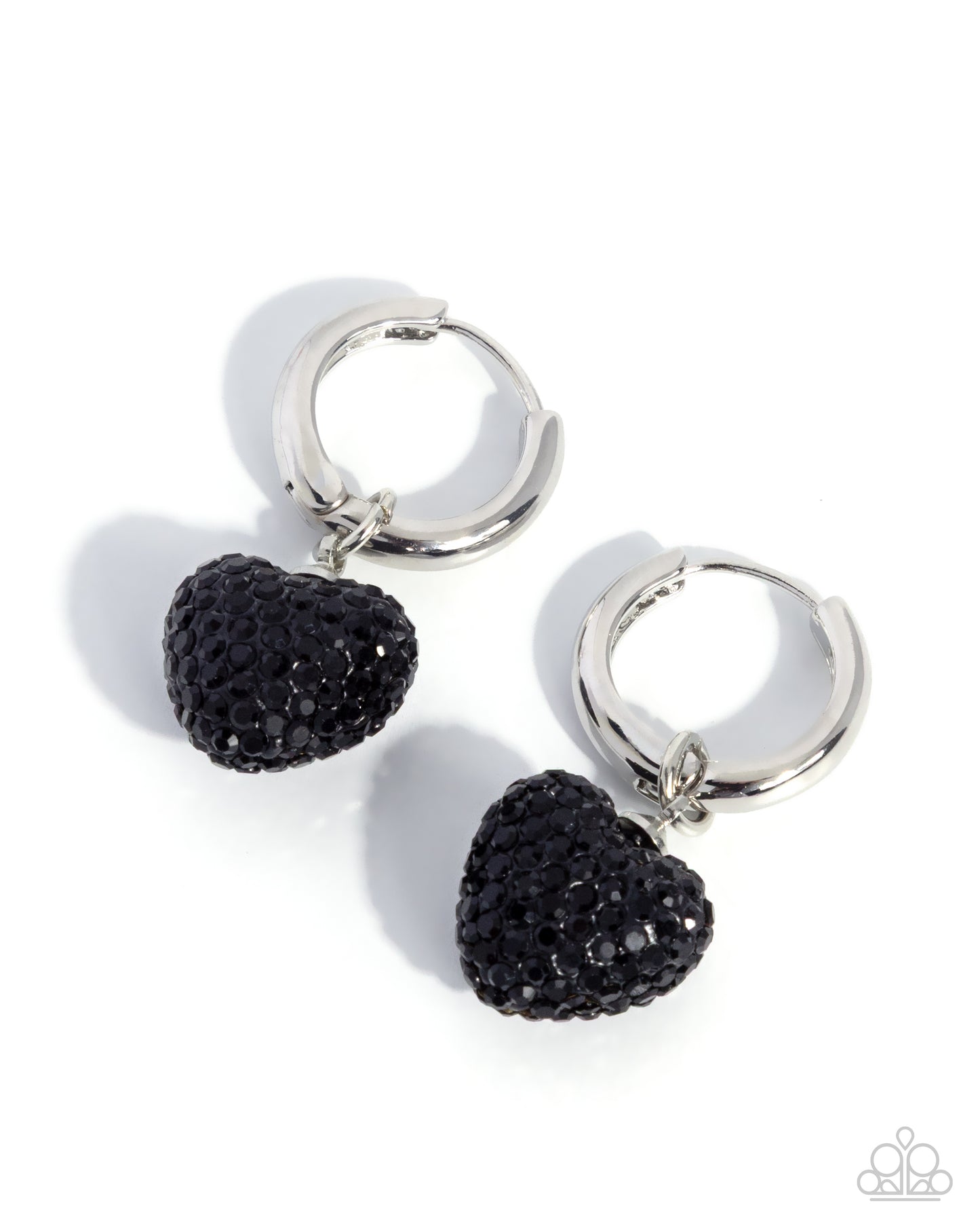 Affectionate Aim - Black - Paparazzi Mini Heart Hoop Earrings