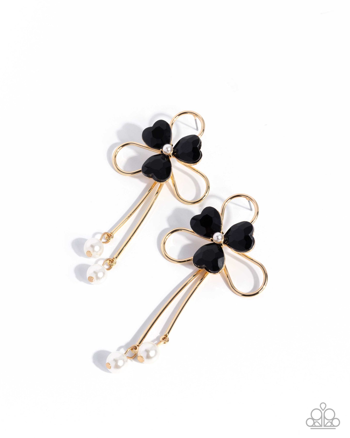 Chic Cadenza - Black - Paparazzi Post Earrings