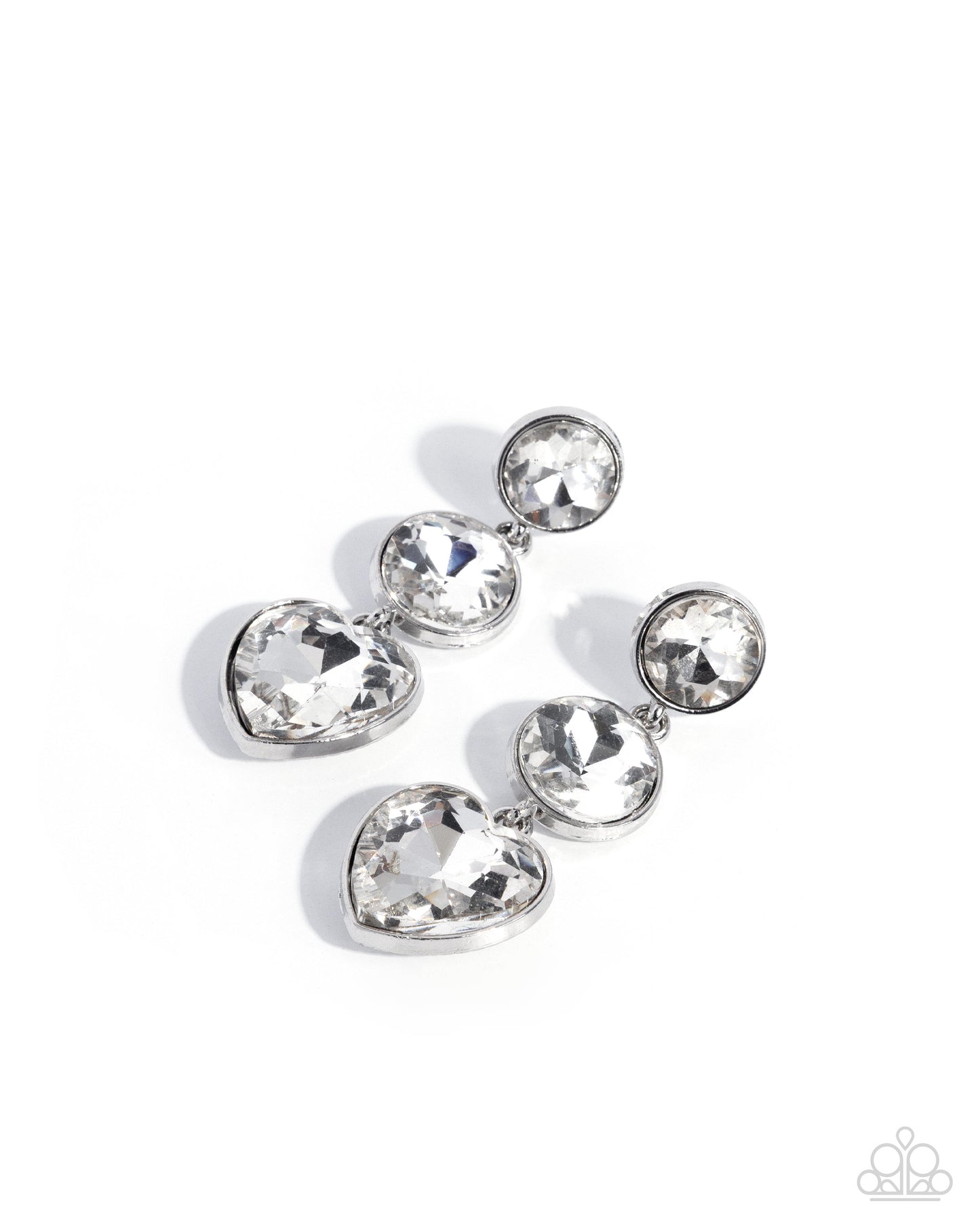 Pretty Poised - White - Paparazzi Post Earrings
