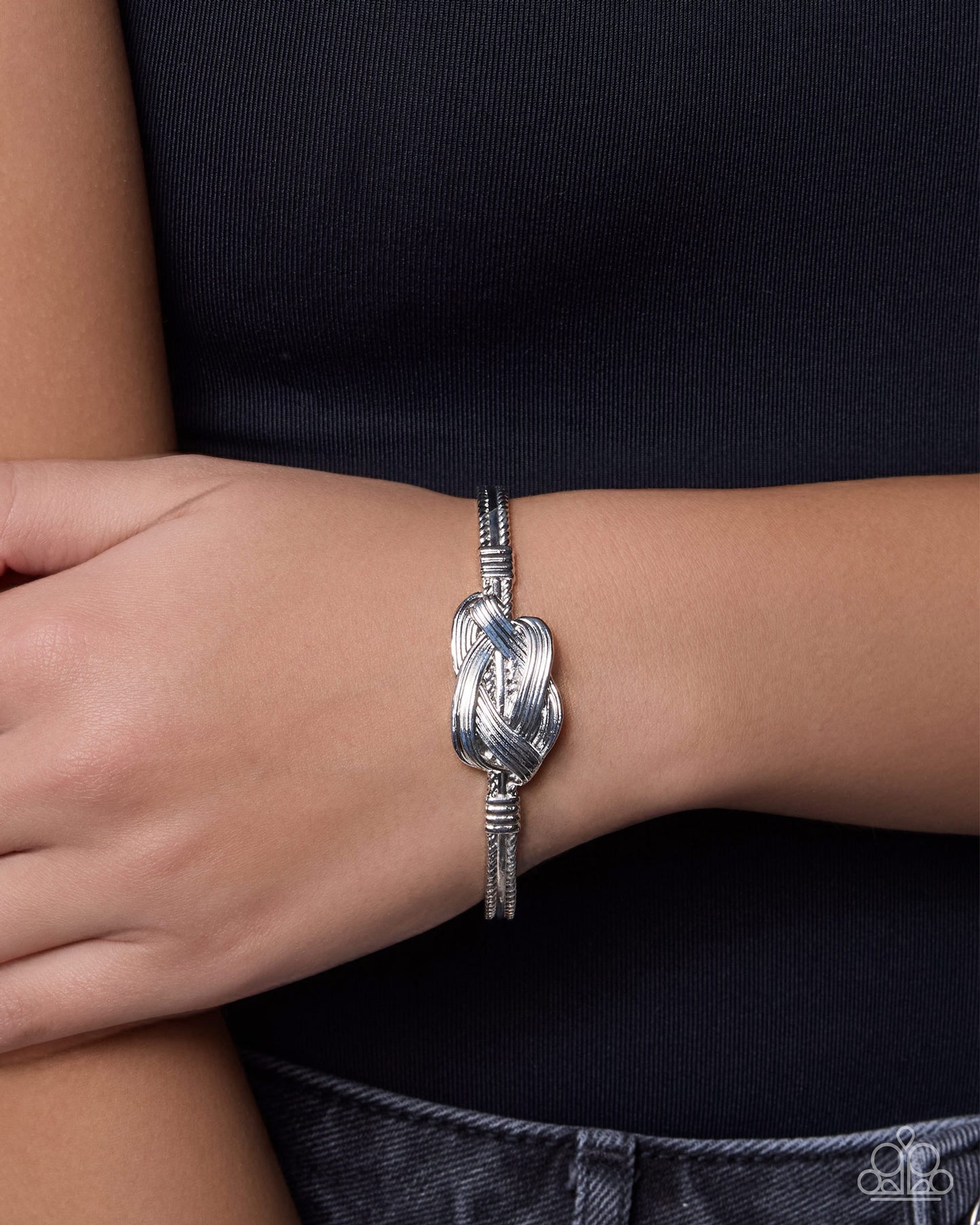 Coming Soon - You Are KNOT Alone - White Hoop Earrings and More Often Than KNOT Cuff Bracelet Set (2-Piece)