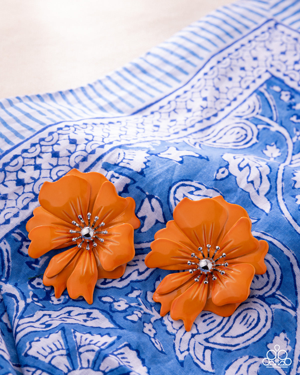 Flourishing Fantasy - Orange - Paparazzi Post Earrings