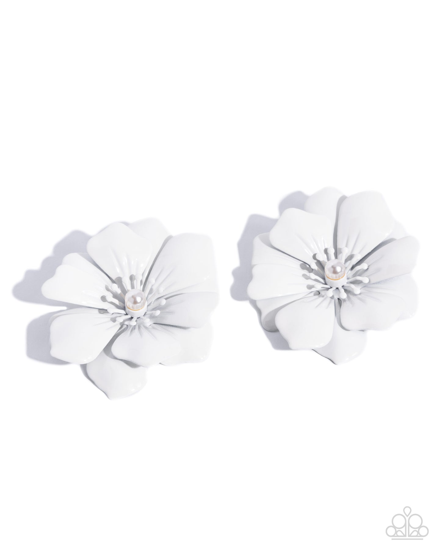 Coming Soon - Floral Fortitude - White - Paparazzi Post Earrings