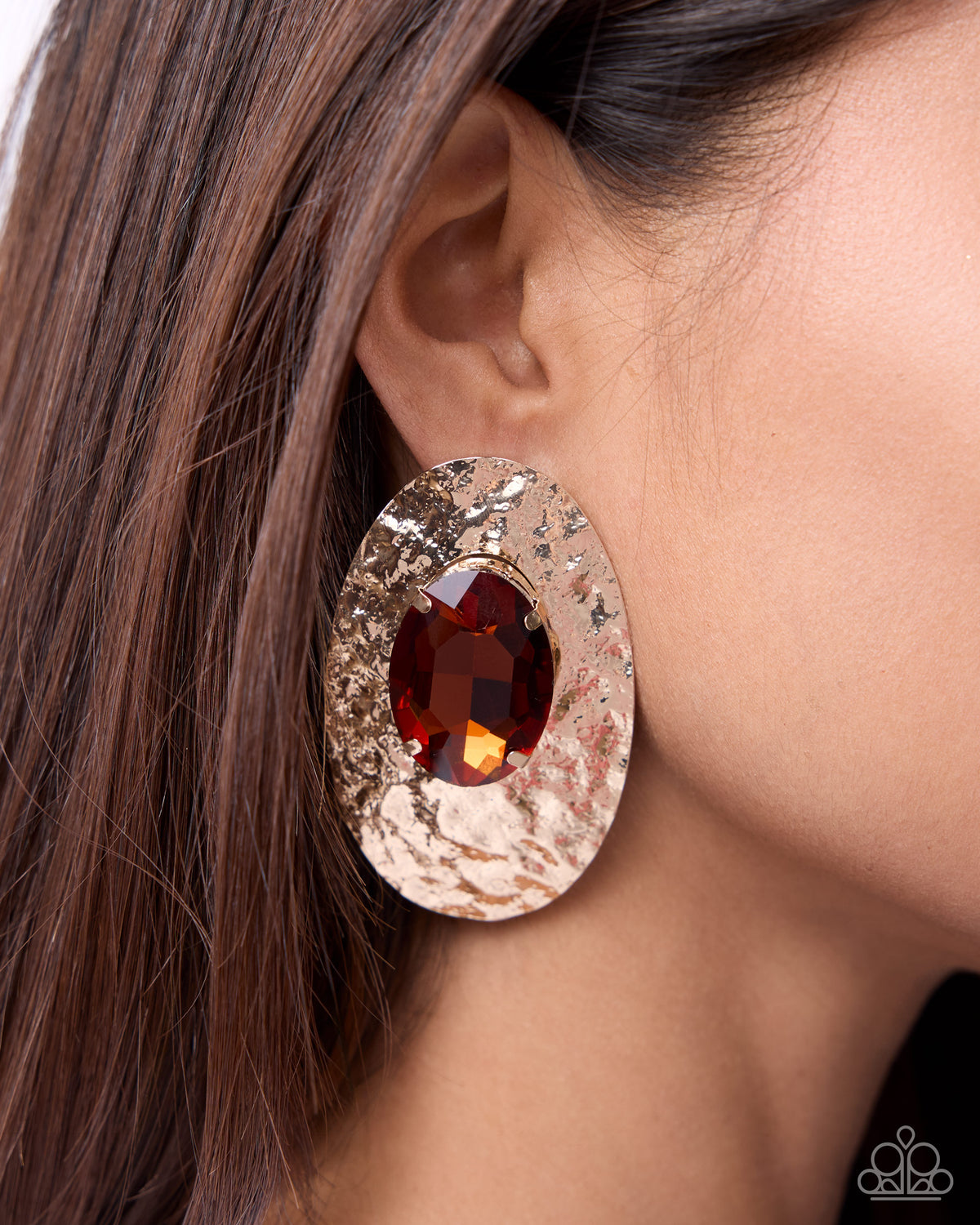 Coming Soon - Ornately Oversized - Brown - Paparazzi Post Earrings
