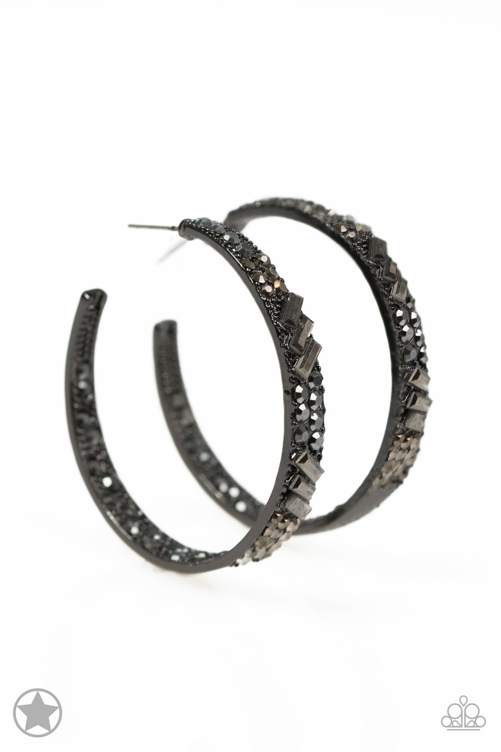 Glitzy By Association - Black - Paparazzi Earrings