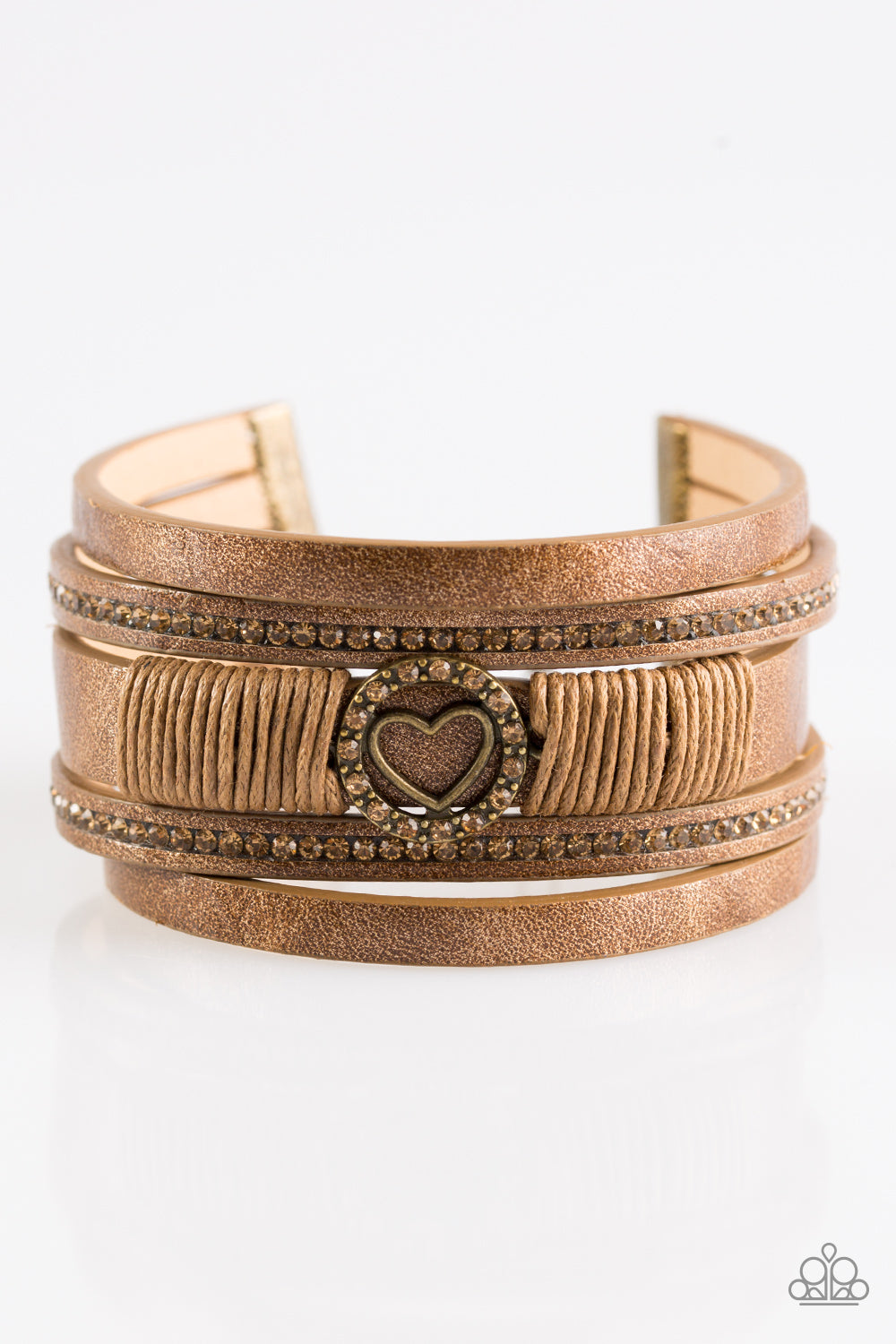It Takes Heart - Brass - Paparazzi Bracelet
