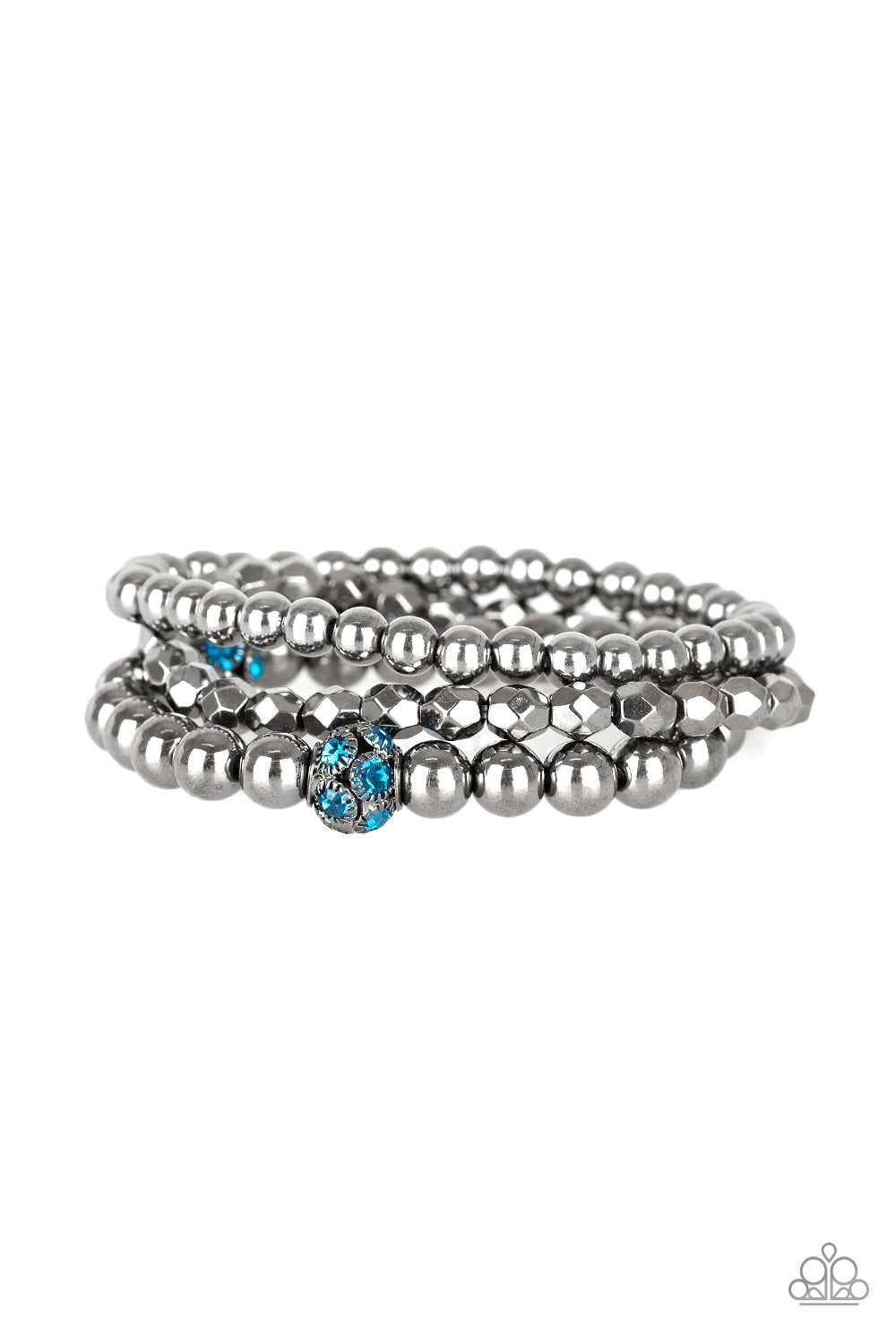 Noticeably Noir - Blue - Paparazzi Bracelet