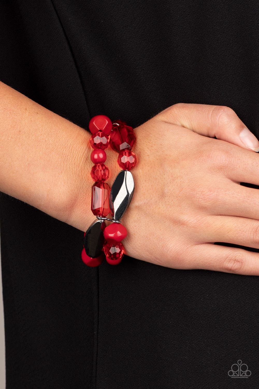 Rockin Rock Candy - Red - Paparazzi Bracelet