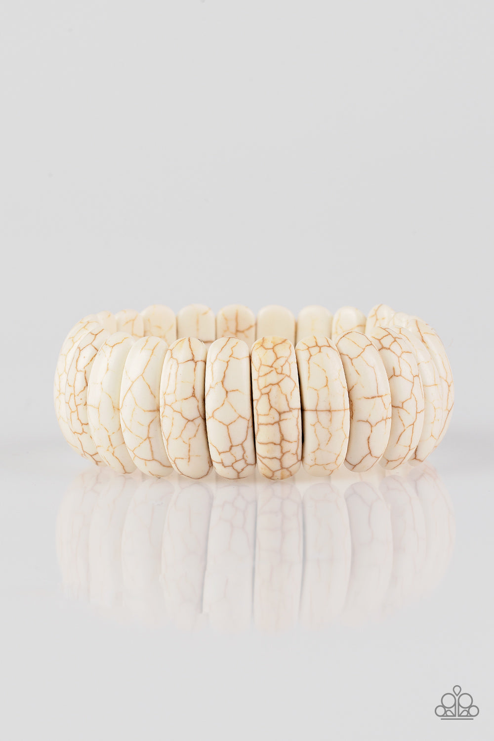Peacefully Primal - White - Paparazzi Bracelet