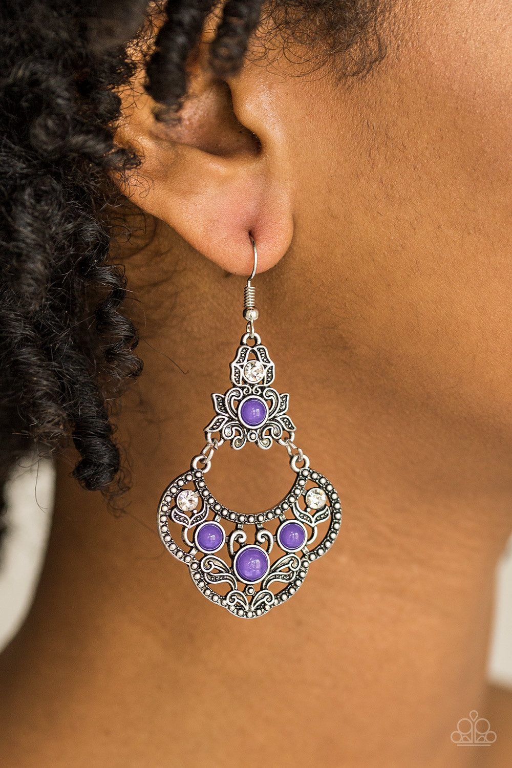 Garden State Glow - Purple Fish Hook Earrings