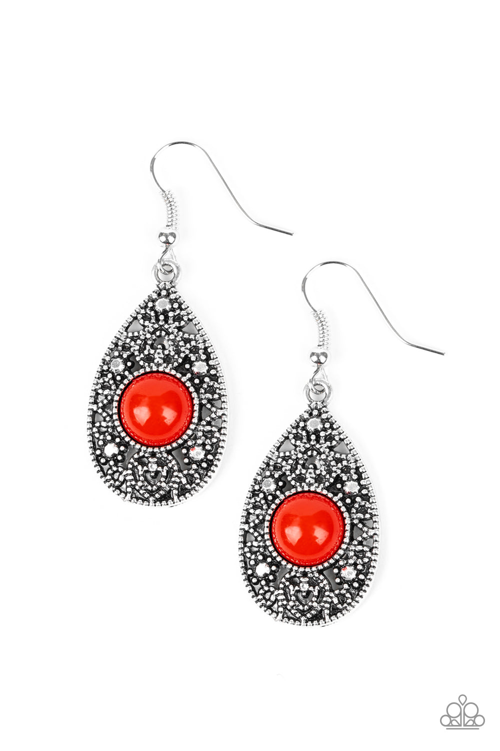 From POP To Bottom - Red Fish Hook Earrings