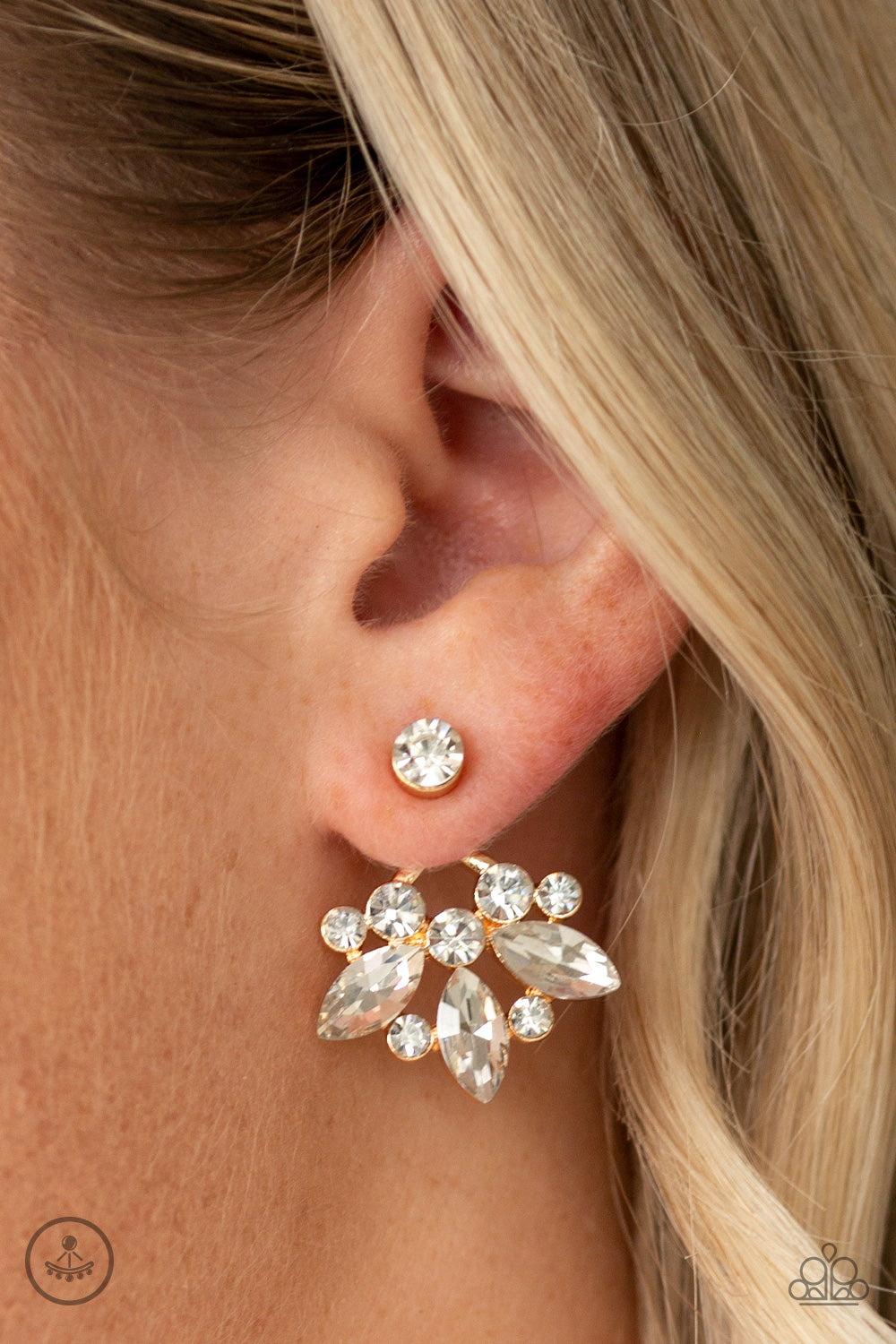 Crystal Constellations - Gold Paparazzi Earrings
