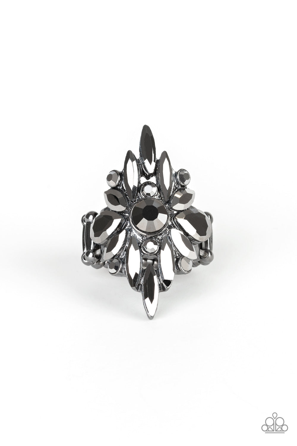 Stand Back - Black - Paparazzi Ring