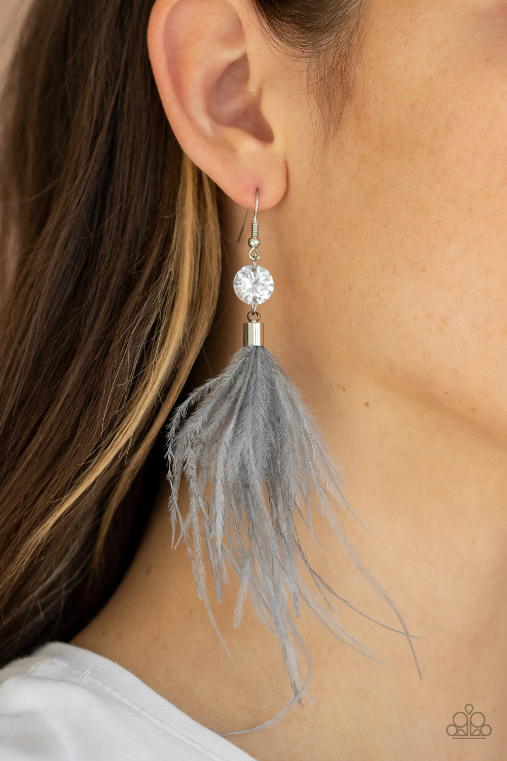 Feathered Flamboyance - Silver Fish Hook Earrings