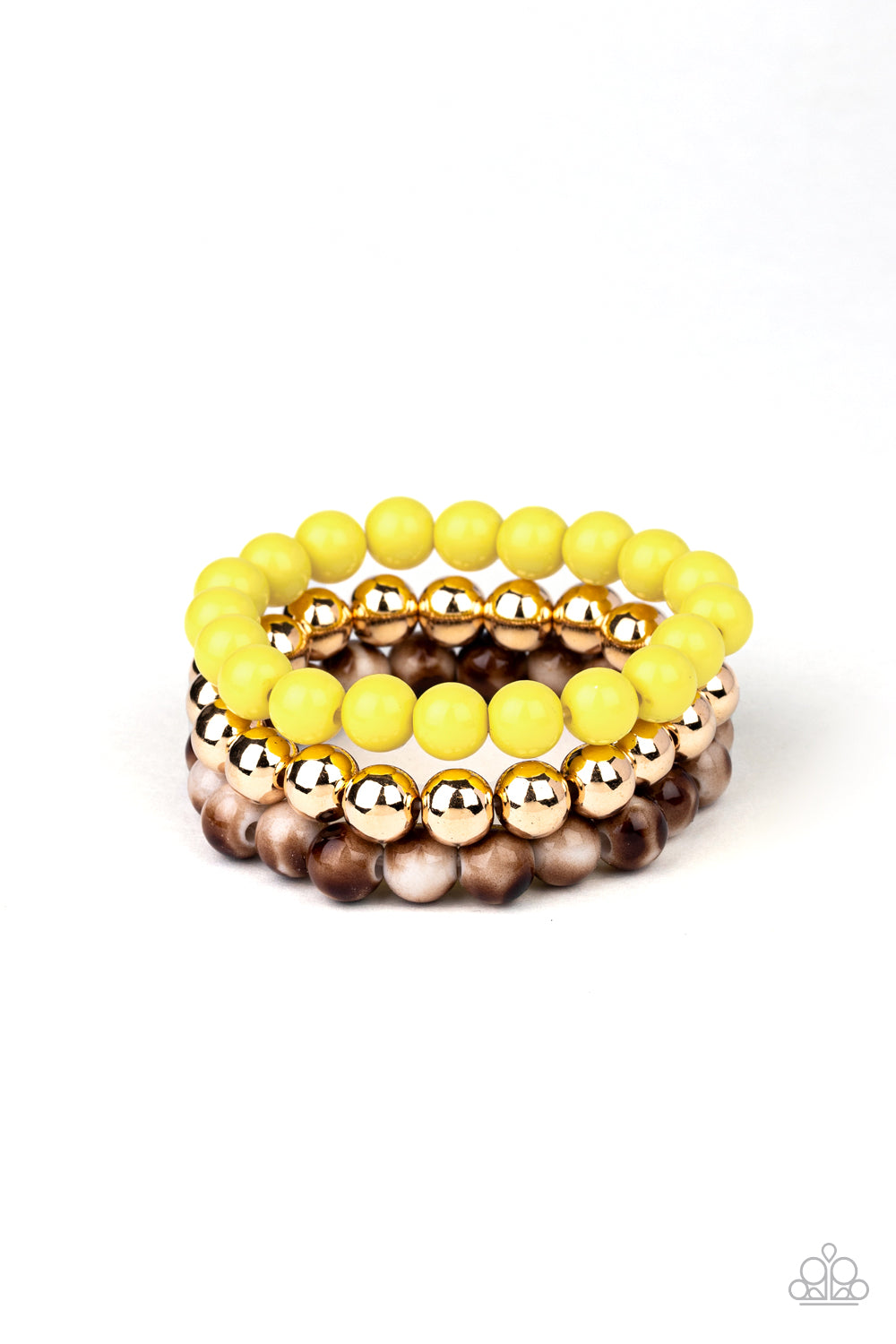 Courageously Couture - Yellow - Paparazzi Bracelet