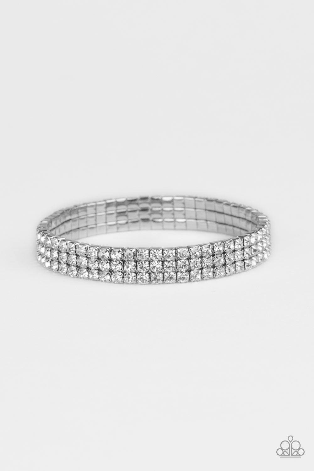 Stacked Deck - White - Paparazzi Bracelet