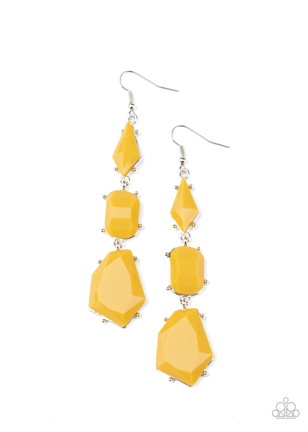 Geo Getaway - Yellow Fish Hook Earrings