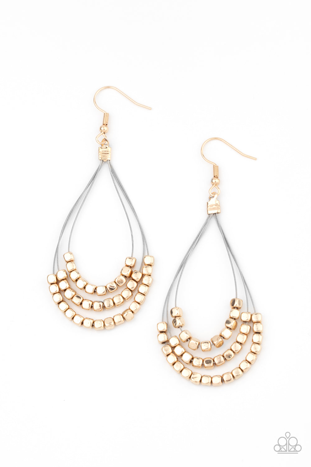 Off The Blocks Shimmer - Gold Fish Hook Earrings