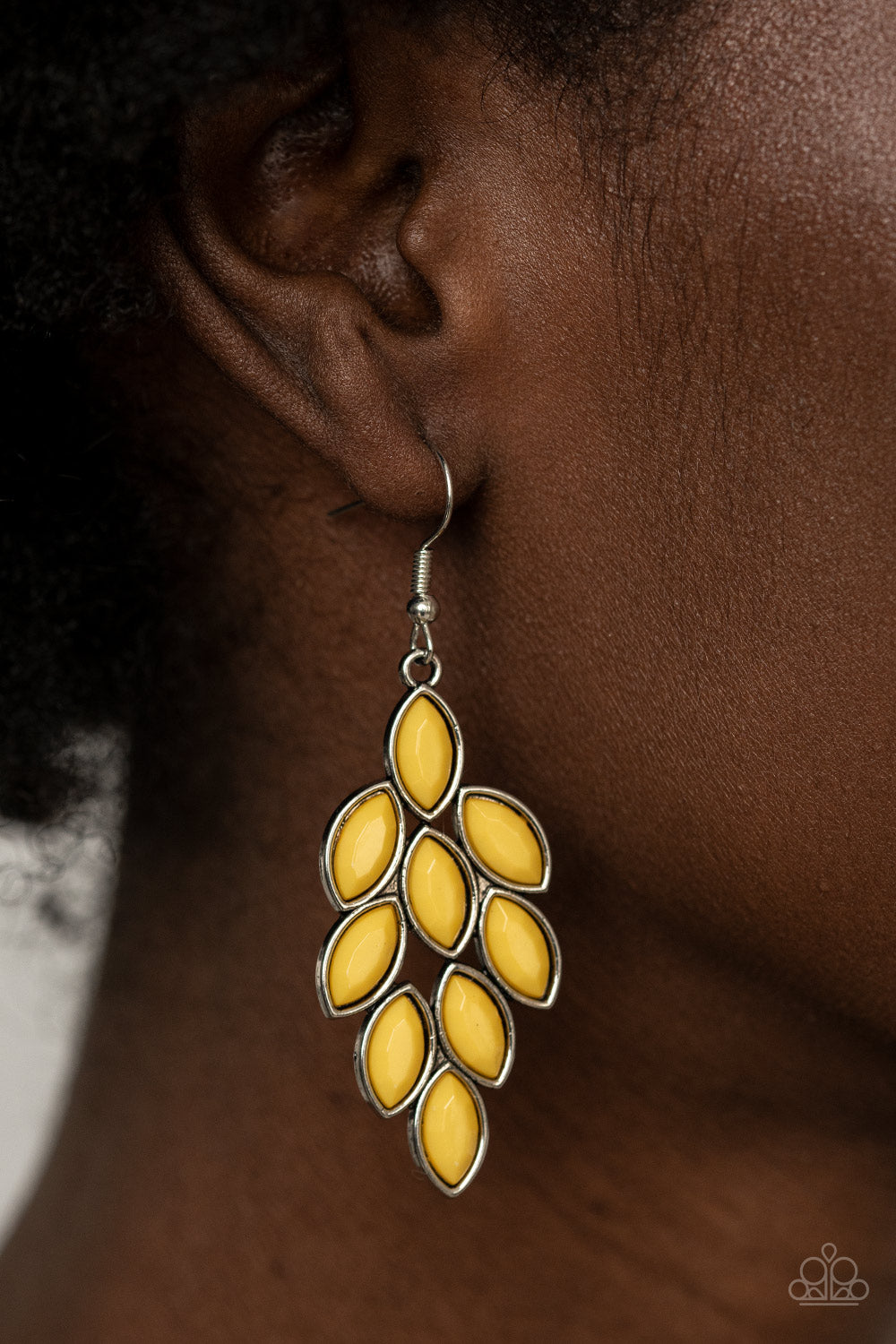 Flamboyant Foliage - Yellow Fish Hook Earrings