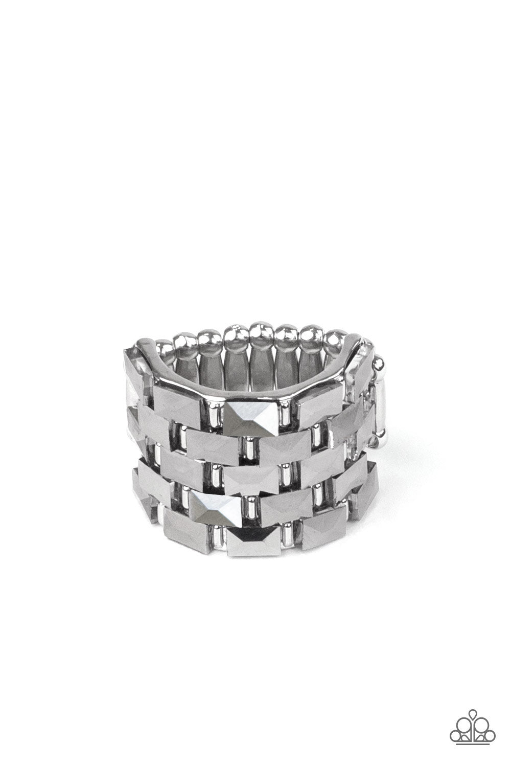 Checkered Couture - Silver - Paparazzi Ring