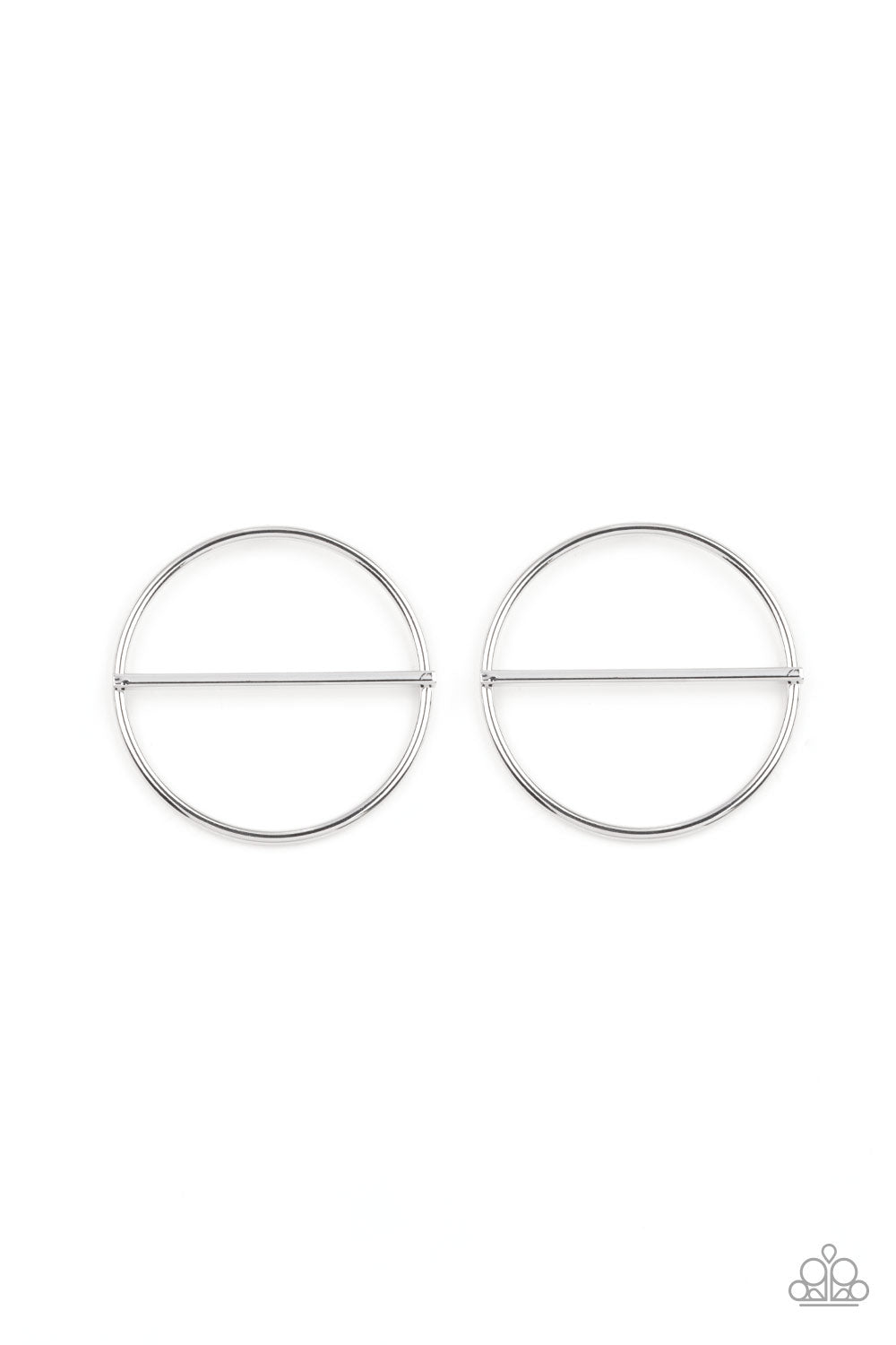 Dynamic Diameter - Silver - Paparazzi Earrings