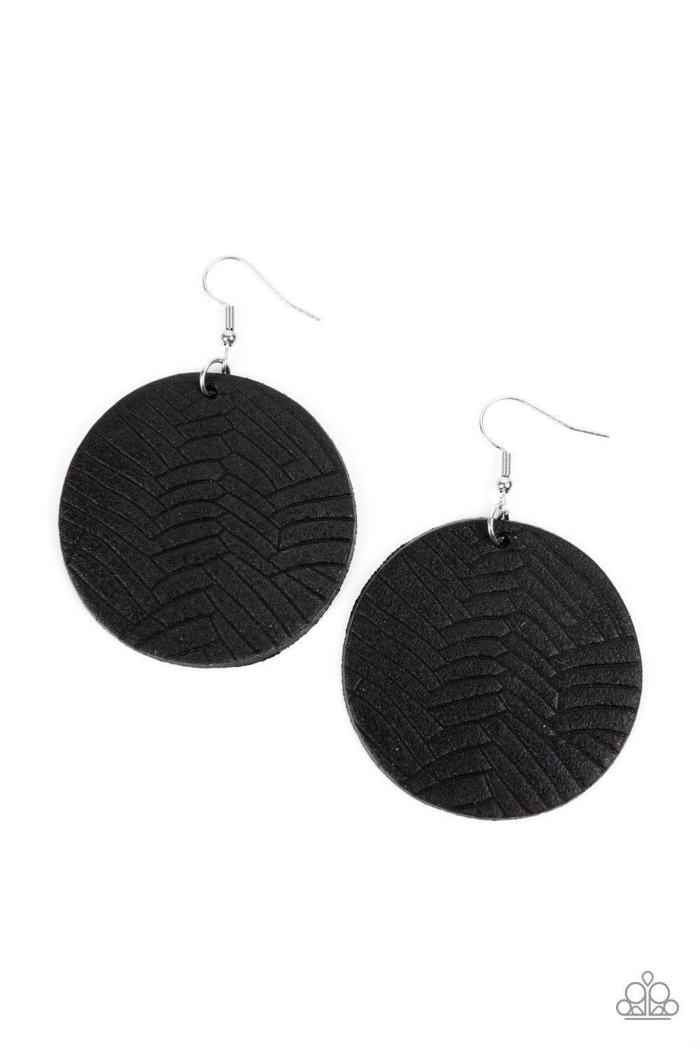 Leathery Loungewear - Black - Paparazzi Earrings