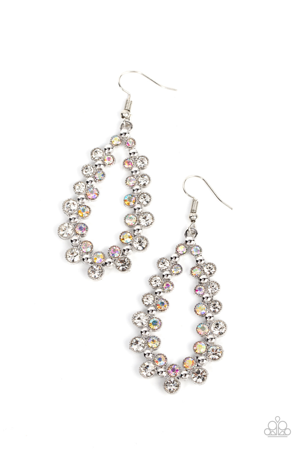 Its About to GLOW Down - White - Paparazzi Earrings