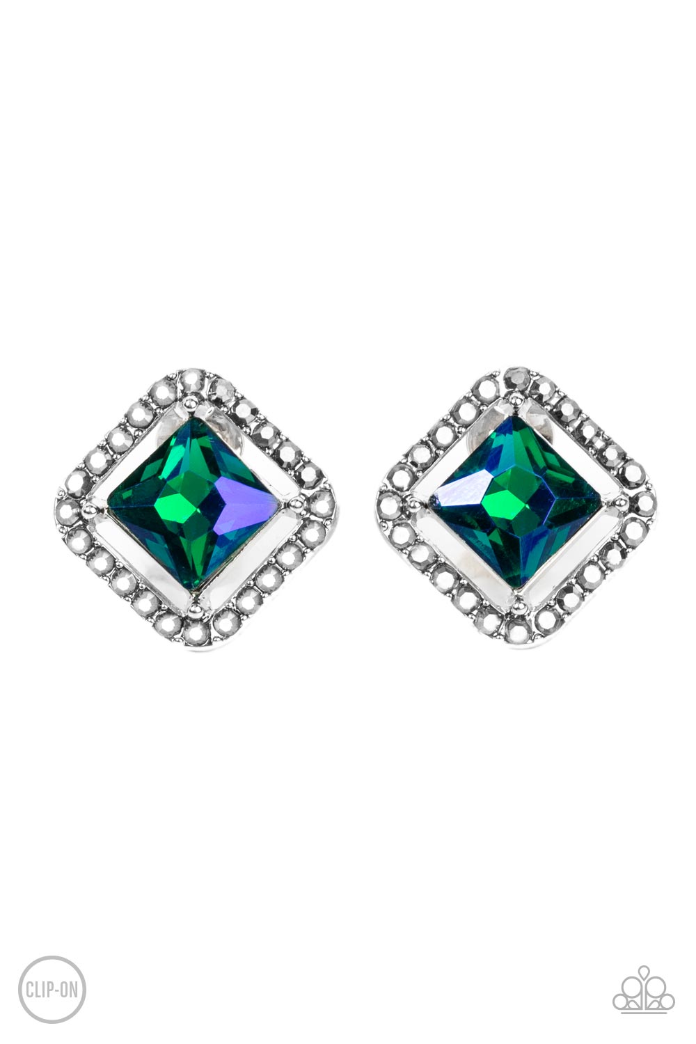 Cosmic Catwalk - Green - Paparazzi Clip On Earrings