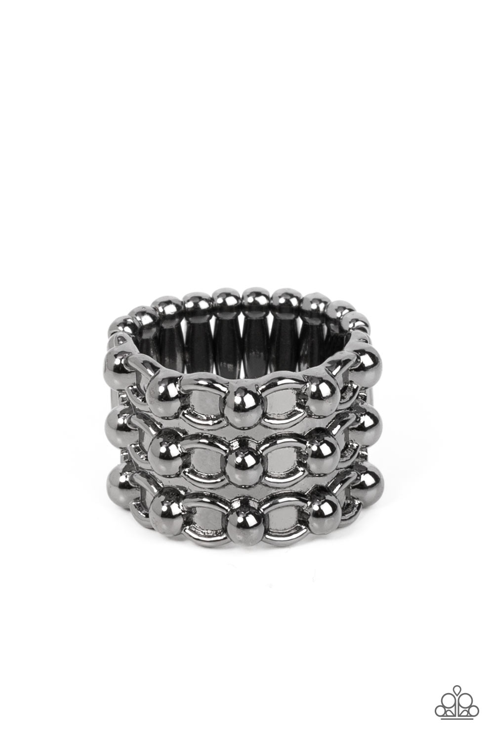 Dauntless Demeanor - Black - Paparazzi Ring