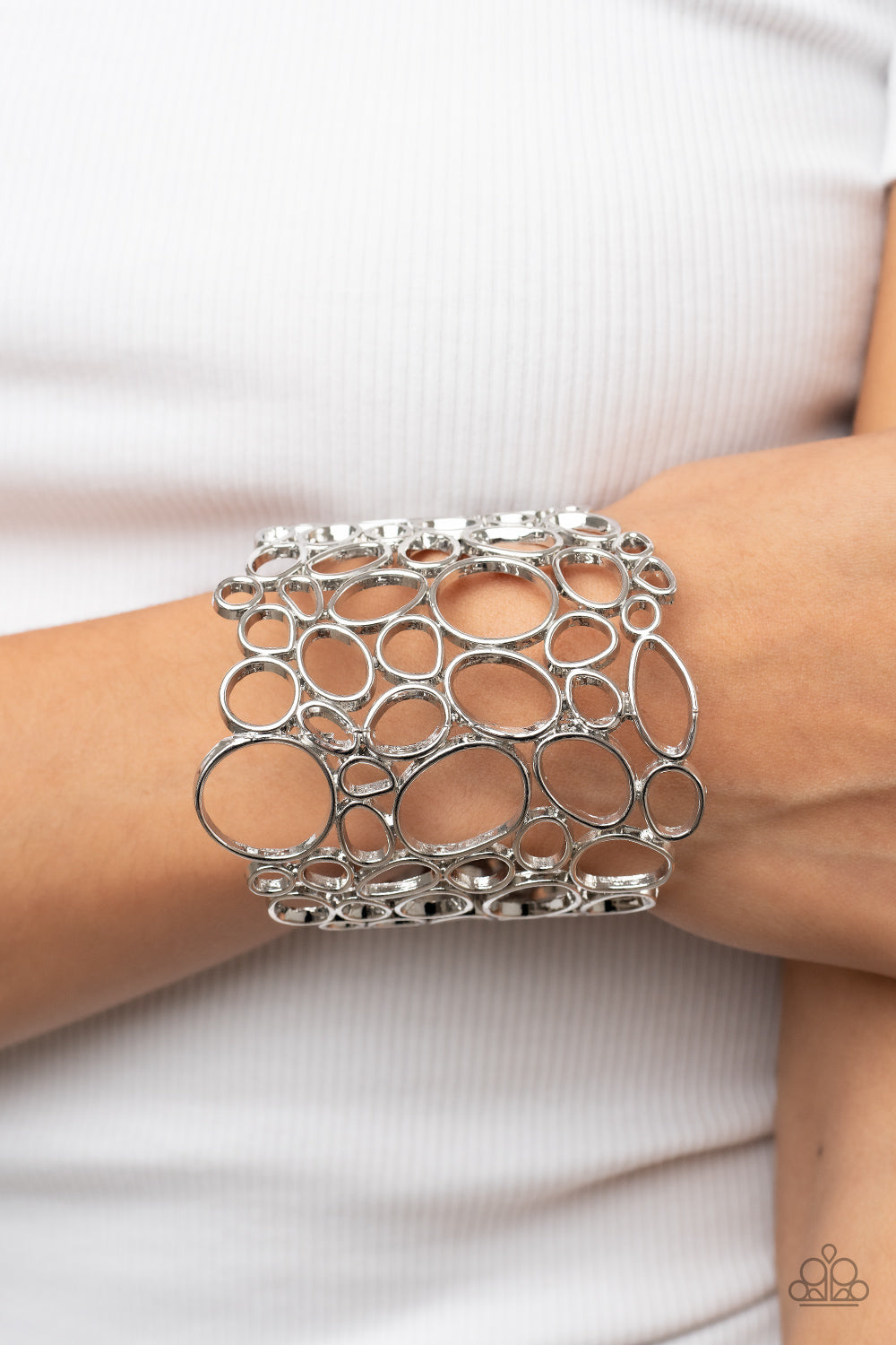 All Turned Around - Silver - Paparazzi Bracelet