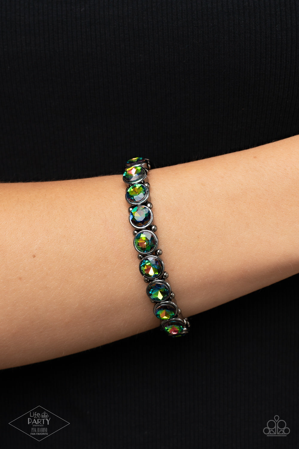 Sugar-Coated Sparkle - Multi (Oil Spill)- Paparazzi Bracelet (LOP Pink Diamond Fan Favorite)